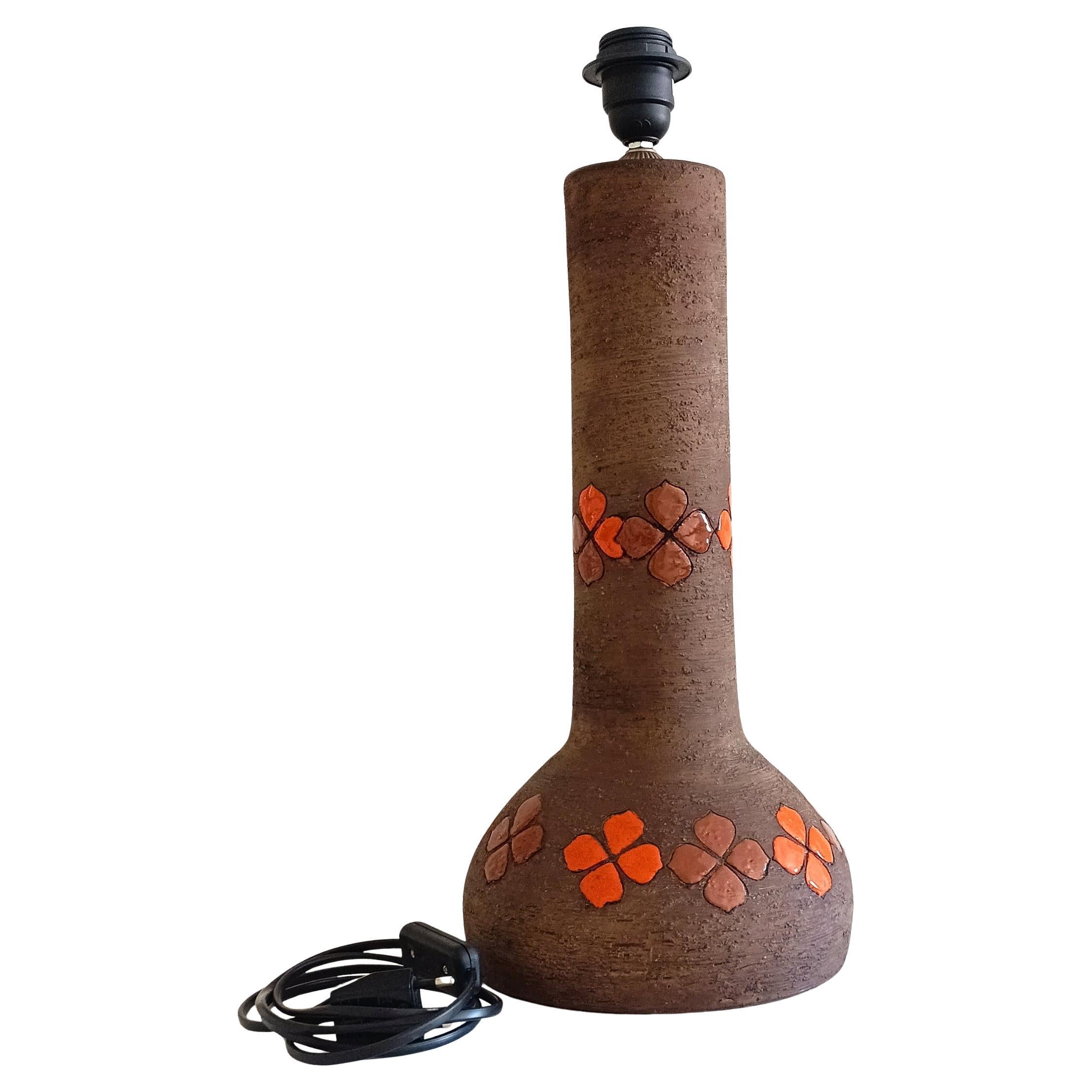 Ceramica Lampada da tavolo in ceramica brutalista Quadrifoglio Decor, Italia 1960, di Bitossi Aldo Londi