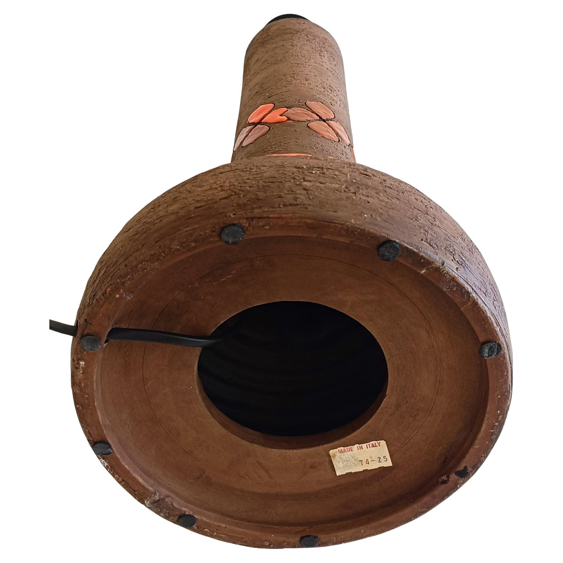 Lampada da tavolo in ceramica brutalista Quadrifoglio Decor, Italia 1960, di Bitossi Aldo Londi 2
