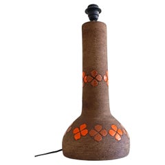 Bitossi Aldo Londi Brutalist Quadrifoglio Decor Ceramic Table Lamp, Italy 1960s