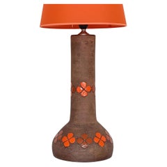 Lampada da tavolo in ceramica brutalista Quadrifoglio Decor, Italia 1960, di Bitossi Aldo Londi