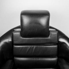 Brutalist black armchair by Boris Krstulović, Yugoslavia, Croatia, 1970s