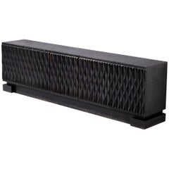 Listing for E: Brutalist Black Lacquered Credenza