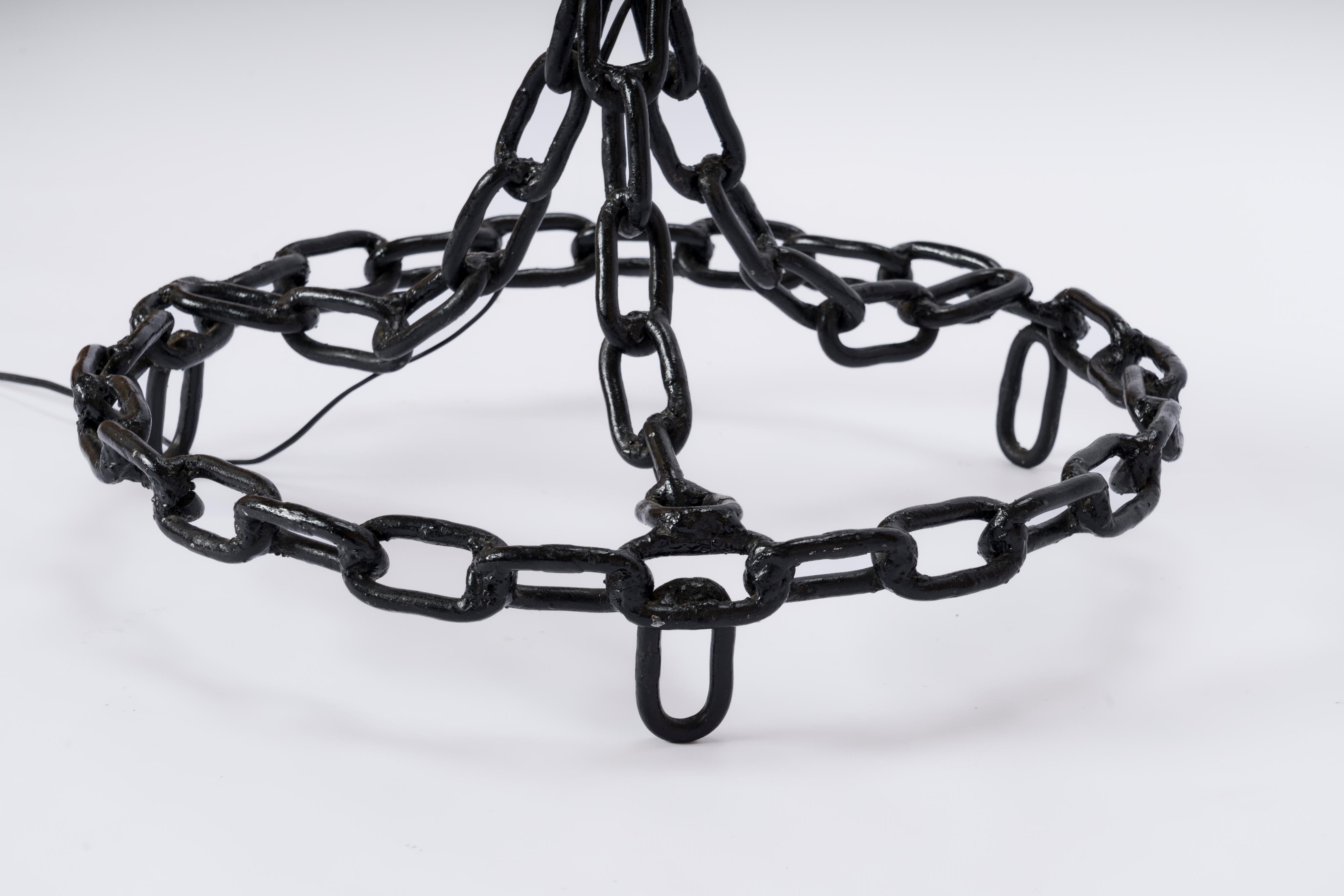 Late 20th Century Brutalist Black Welded Chain Floor Lamp in style of Franz West - France 1970s  For Sale