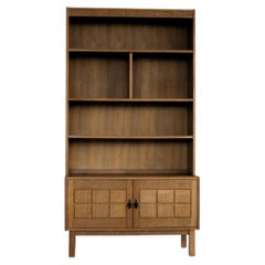brutalist bookcase cabinet oak Danish