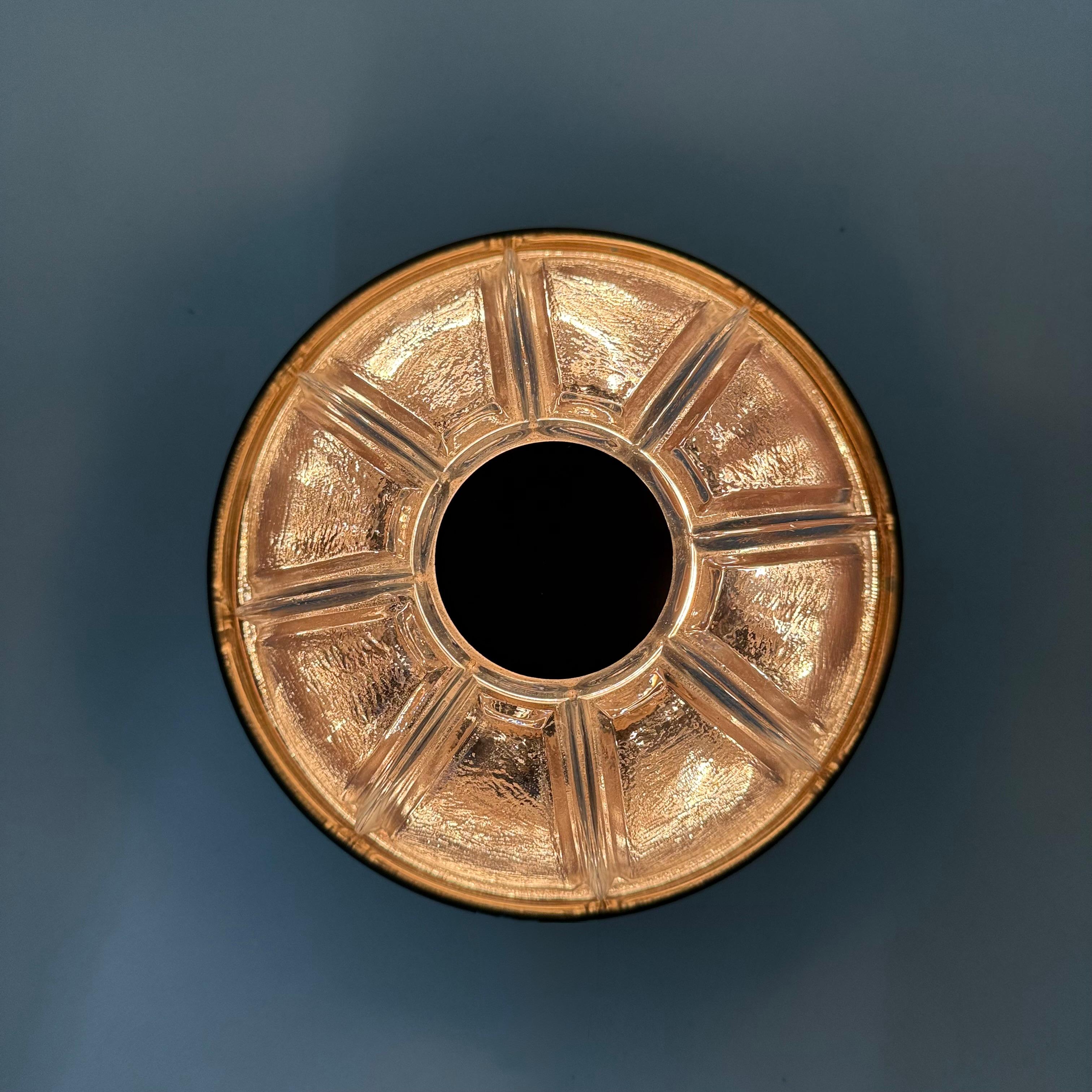 Mid-Century Modern Applique brutaliste Boom en cuivre et verre de Bega Lights du Limbourg, Allemagne en vente
