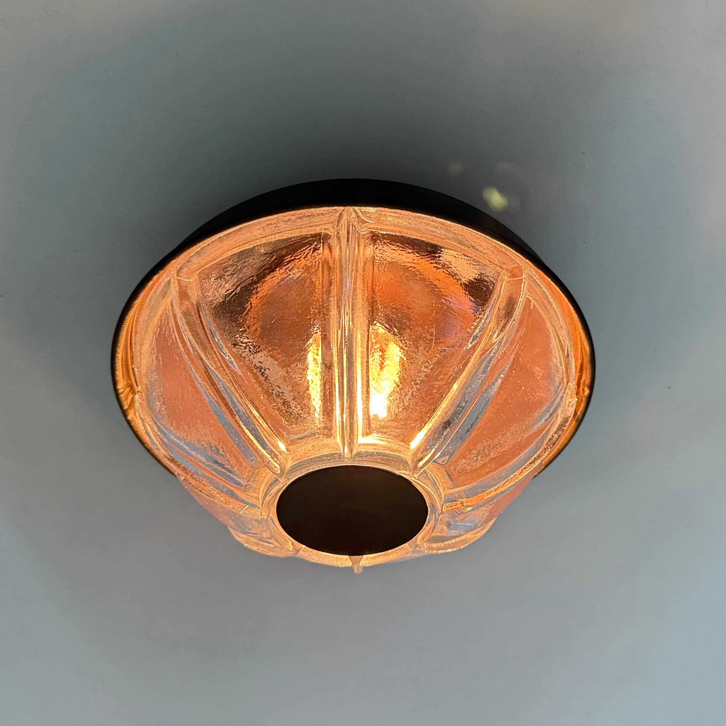 Fin du 20e siècle Applique brutaliste Boom en cuivre et verre de Bega Lights du Limbourg, Allemagne en vente