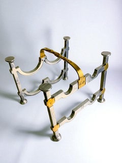 Brutalist bottle rack by David Marshall, Bronze and aluminum, Spain, 1970's