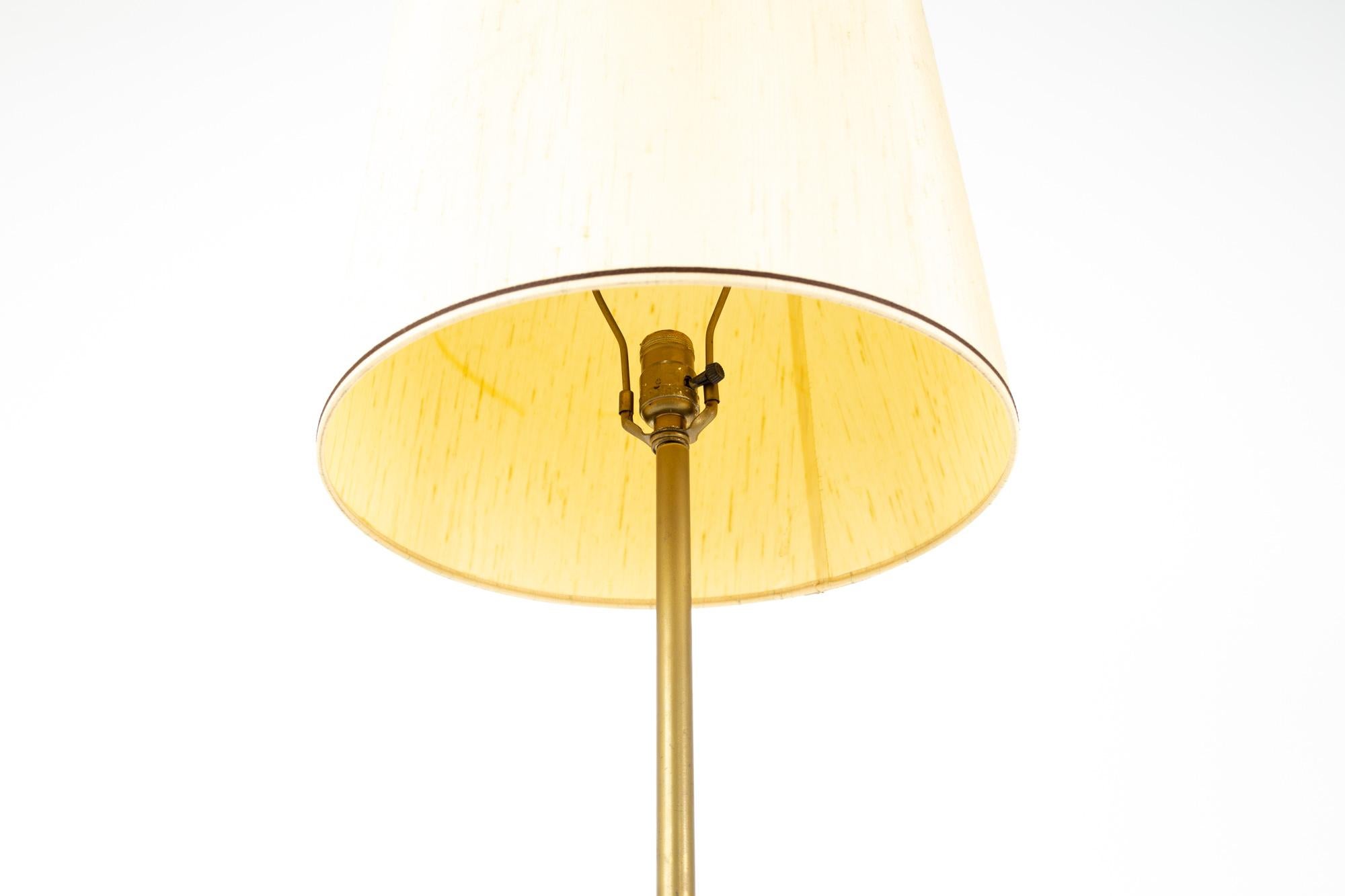Mid-Century Modern Brutalist Brasilia Style Mid Century Walnut Floor Lamp with Glass Table