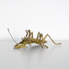 Brutalist Brass Beetle Sculpture