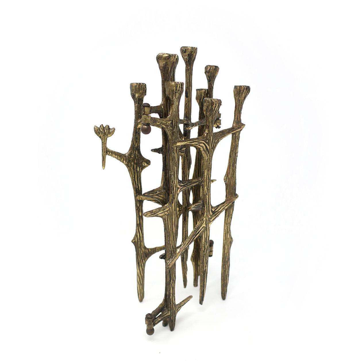 Brutalist Brass Candleholder 3