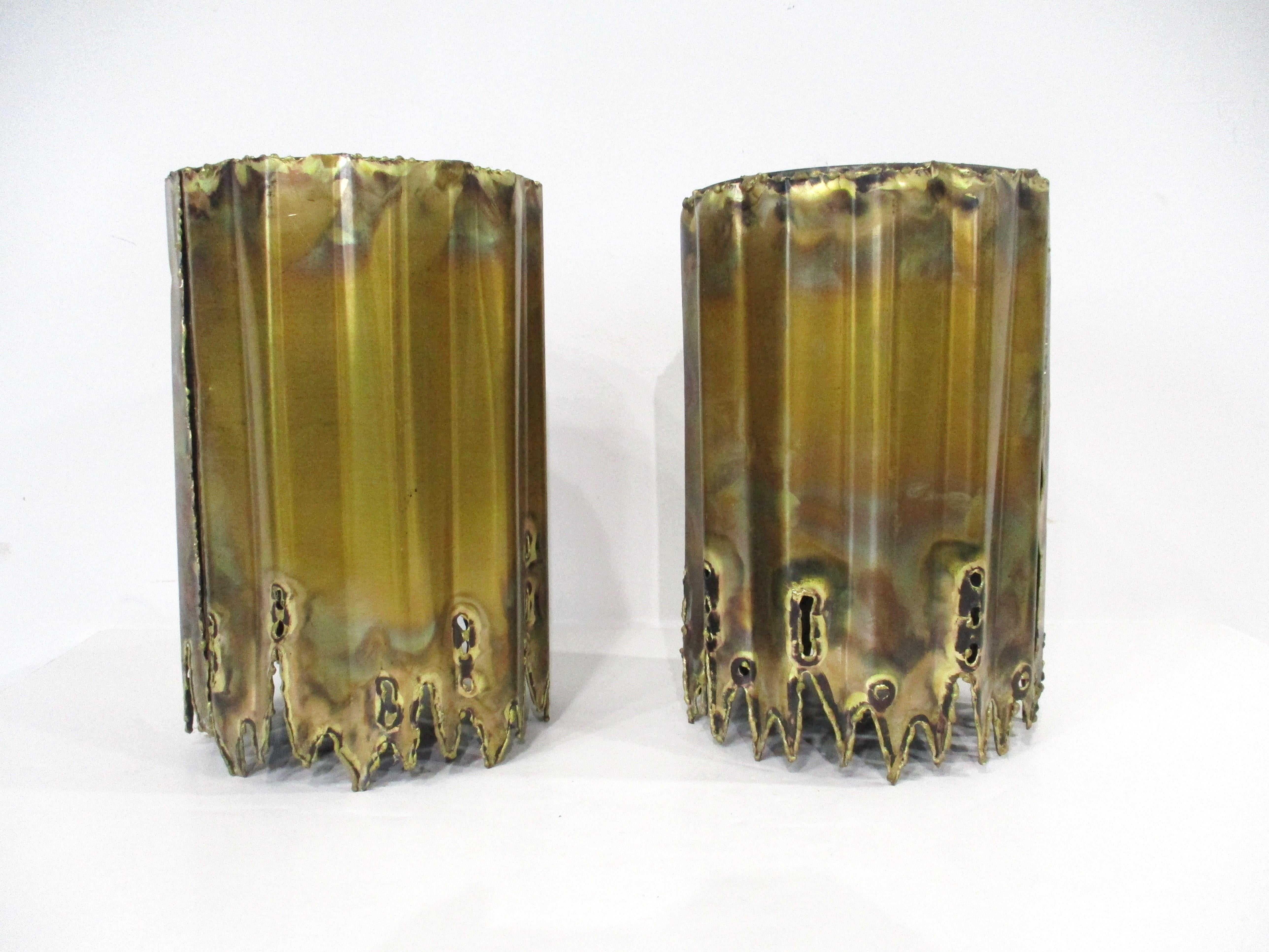 Jere styled Brutalist Brass Ceiling Lights by Tom Greene for Feldman For Sale 8