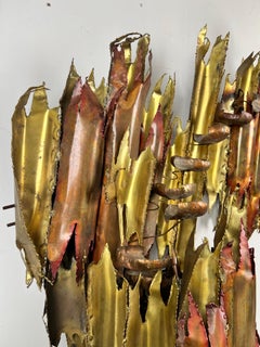 Fontaine murale sculpturale brutaliste en laiton et cuivre, années 1970 d'après Silas Seandel