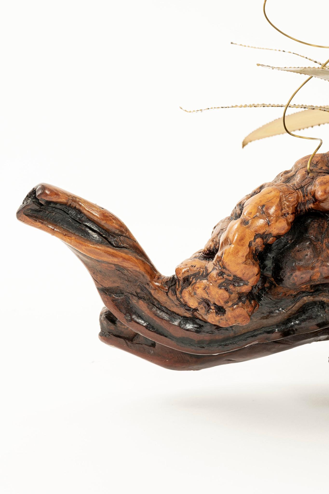 Brutalist Brass Driftwood Coral Sculpture For Sale 2