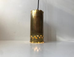 Lámpara colgante de latón Brutalista de Svend Aage Holm Sørensen, años 60