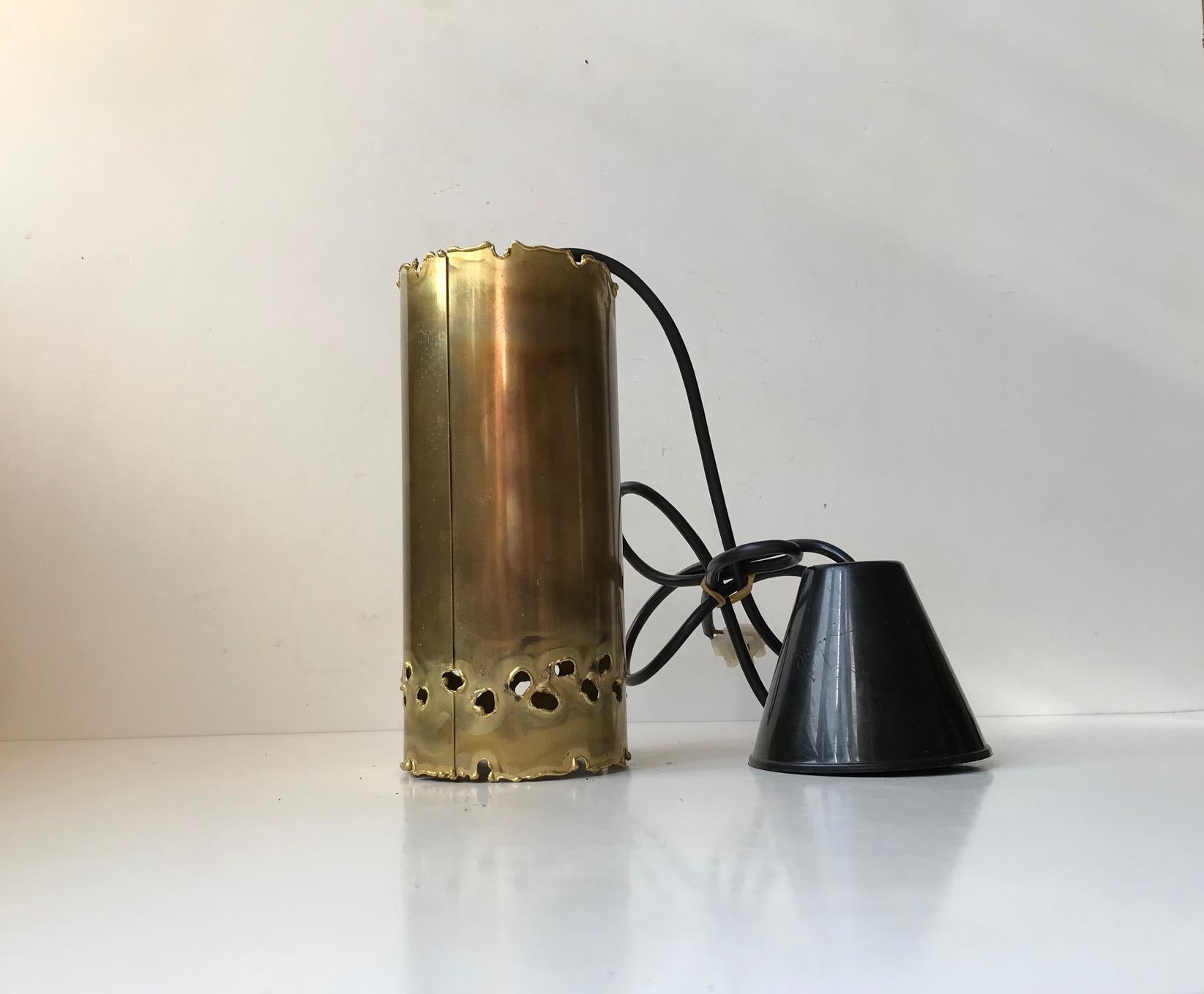 Mid-Century Modern Brutalist Brass Hanging Lamp by Svend Aage Holm Sørensen, 1960s For Sale