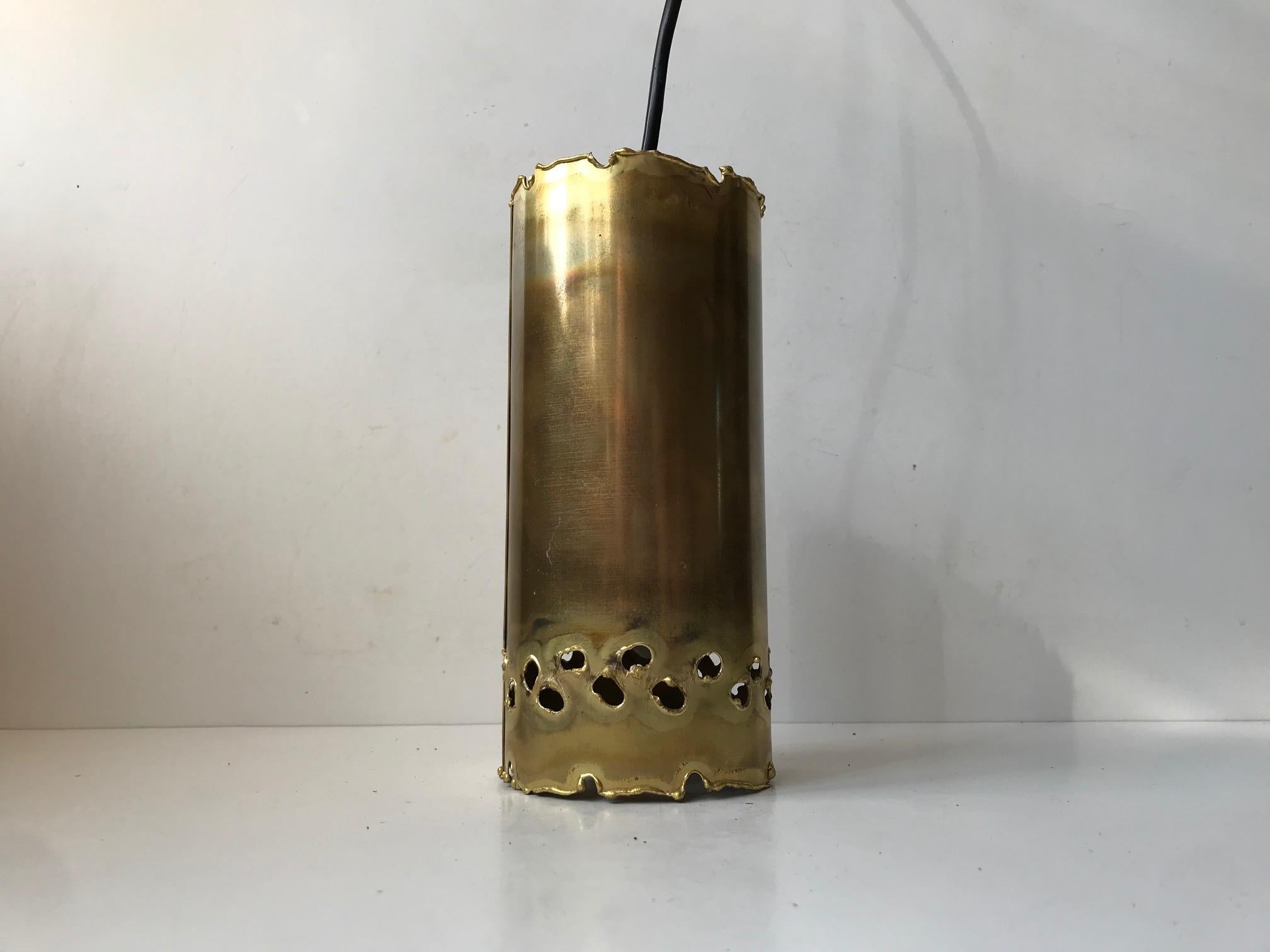 Mid-20th Century Brutalist Brass Hanging Lamp by Svend Aage Holm Sørensen, 1960s For Sale