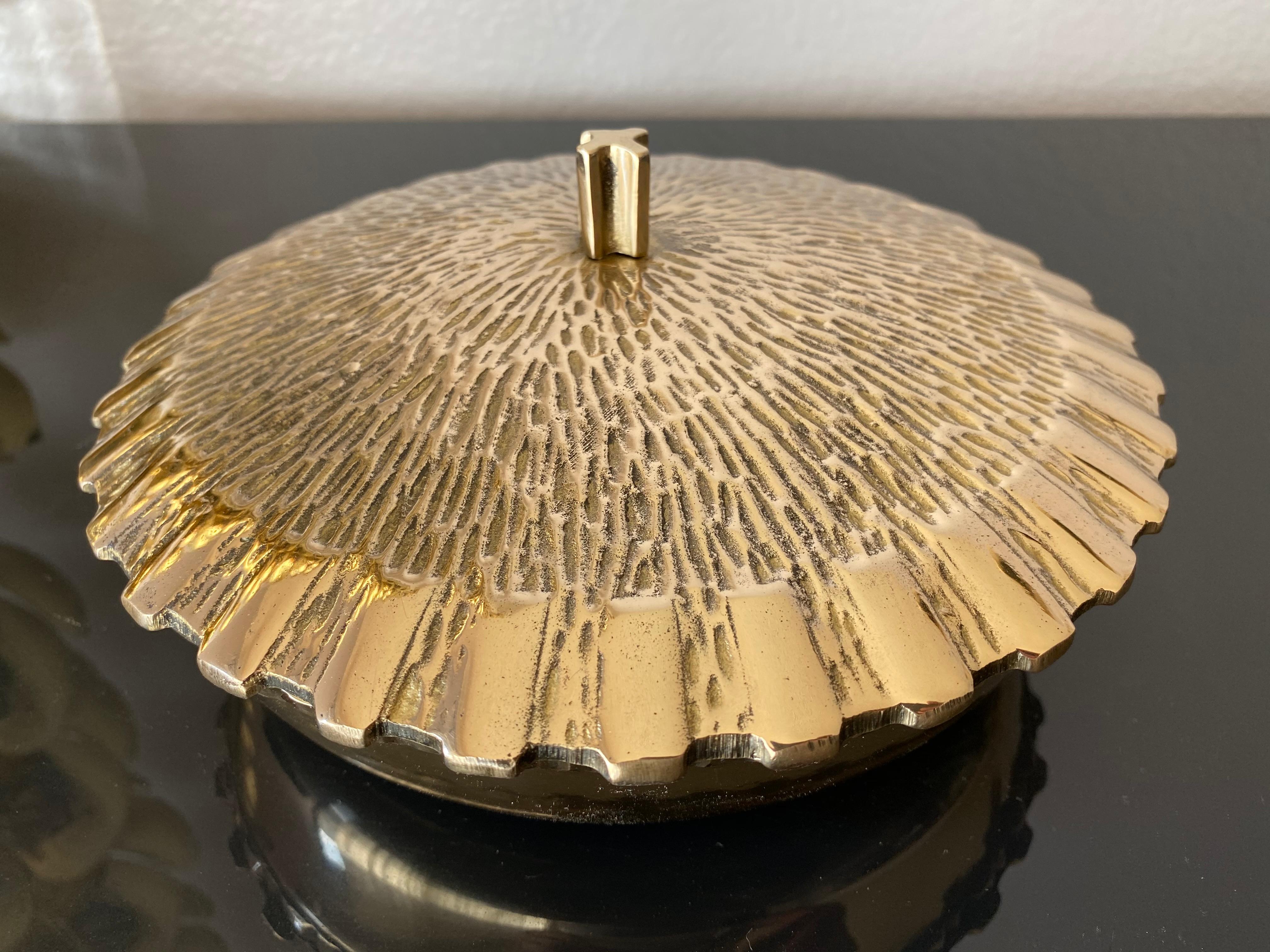 Polished Brutalist Brass Jewelry Box