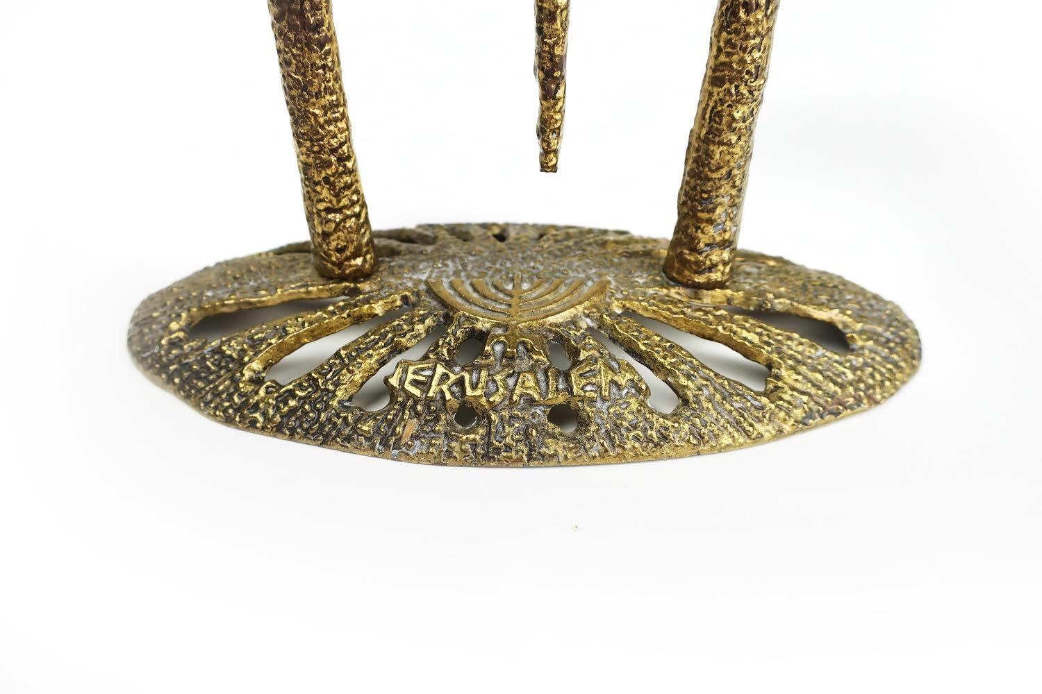 Brutalist Brass Menorah by Wainberg For Sale at 1stDibs wainberg