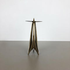 Brutalist Brass Metal Candleholder by Klaus Ullrich for Faber & Schumacher 1950s
