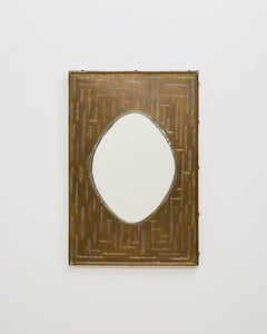 Brutalist Brass Mirror