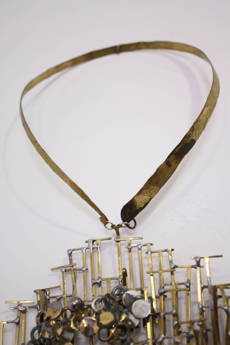 Brutalist Brass Necklace In Good Condition For Sale In Oklahoma City, OK
