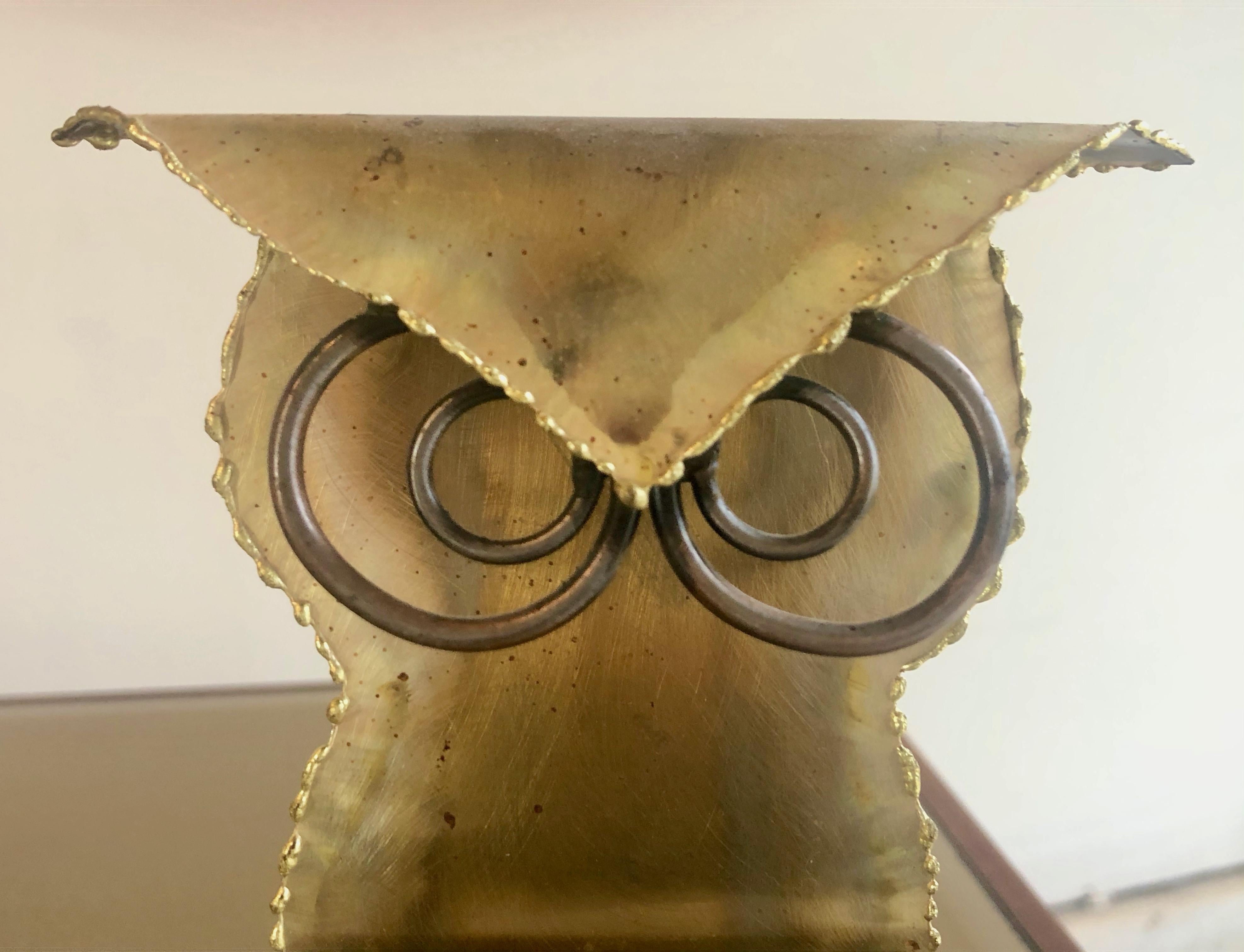 Brutalist Brass Owl Sculpture 2