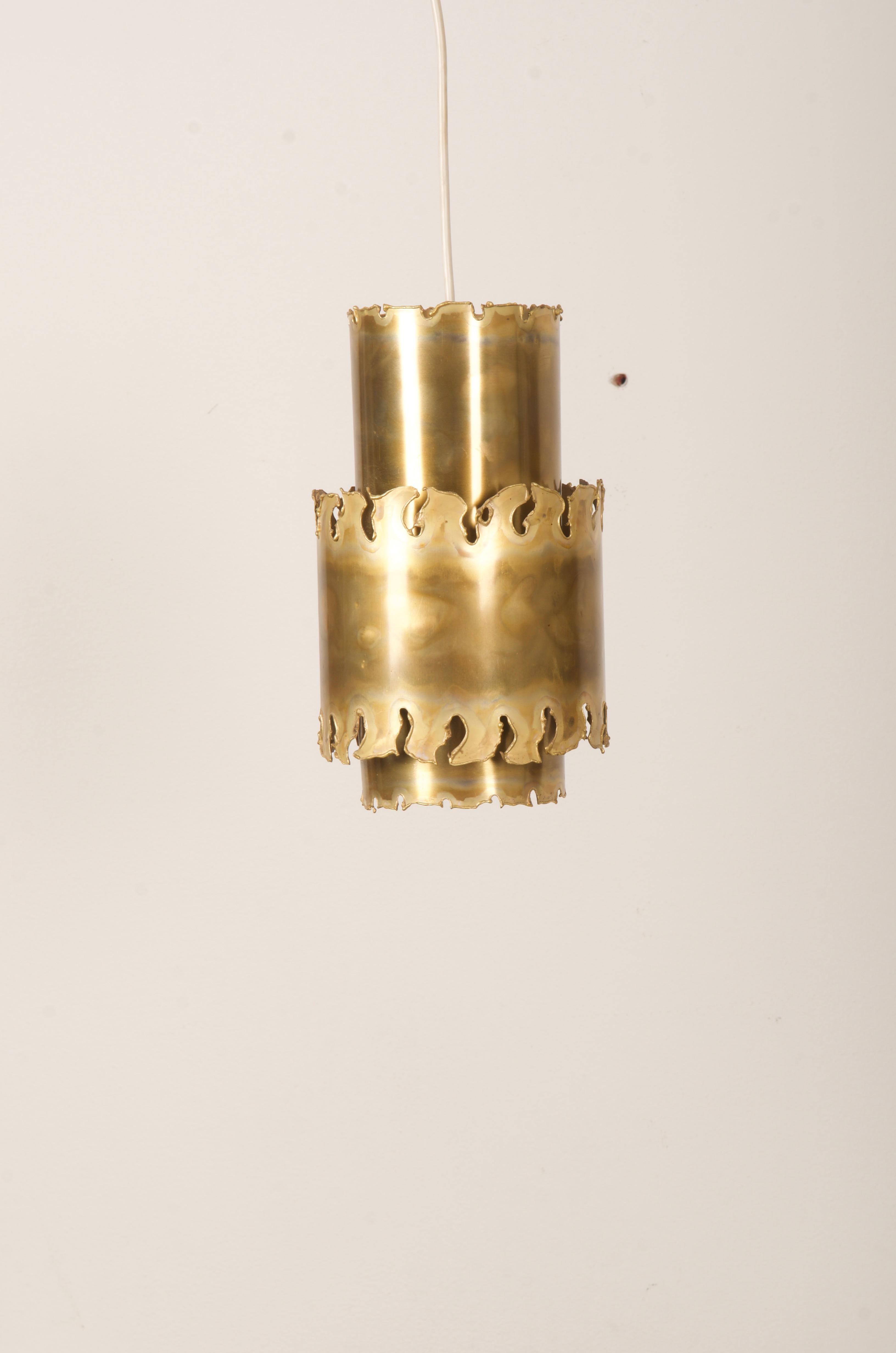 Brass lamp fitted with one E27 socket. Designed by Svend Aage Holm Sørensen in the 1960 in Denmark. 
2 Pieces available, price per lamp.
