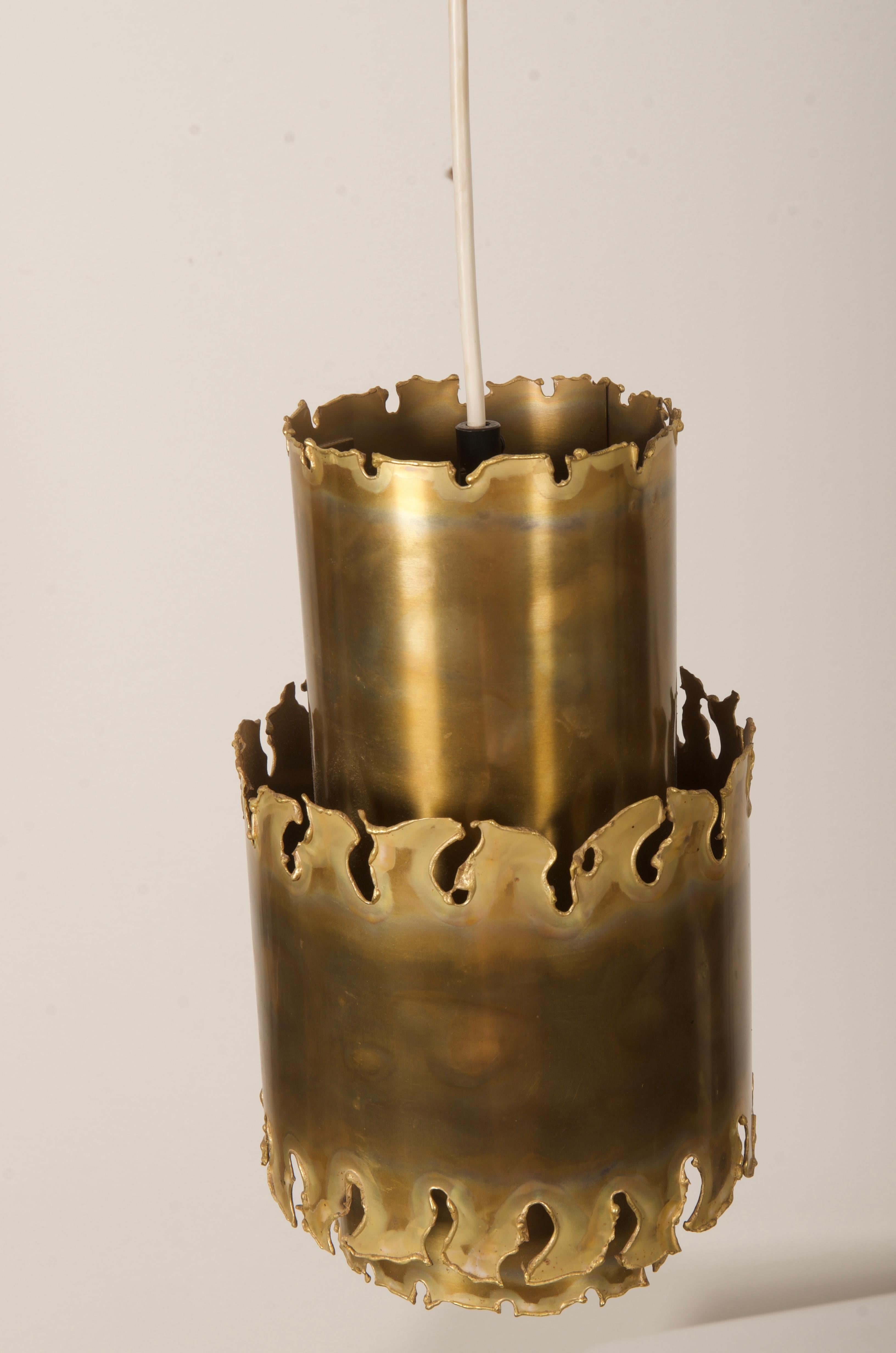 Brutalist Brass Pendant by Svend Aage Holm Sørensen For Sale 1