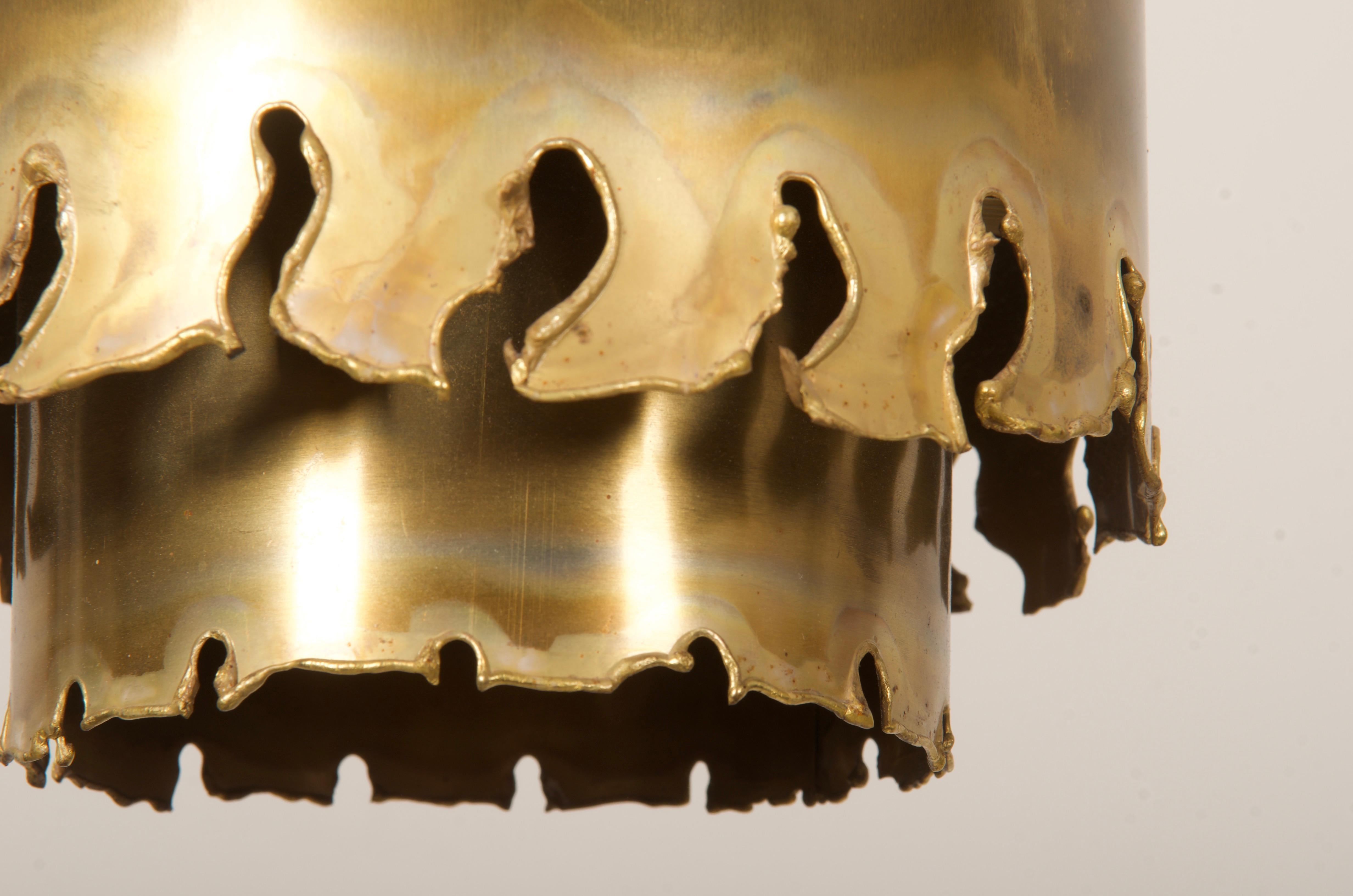 Brutalist Brass Pendant by Svend Aage Holm Sørensen For Sale 4