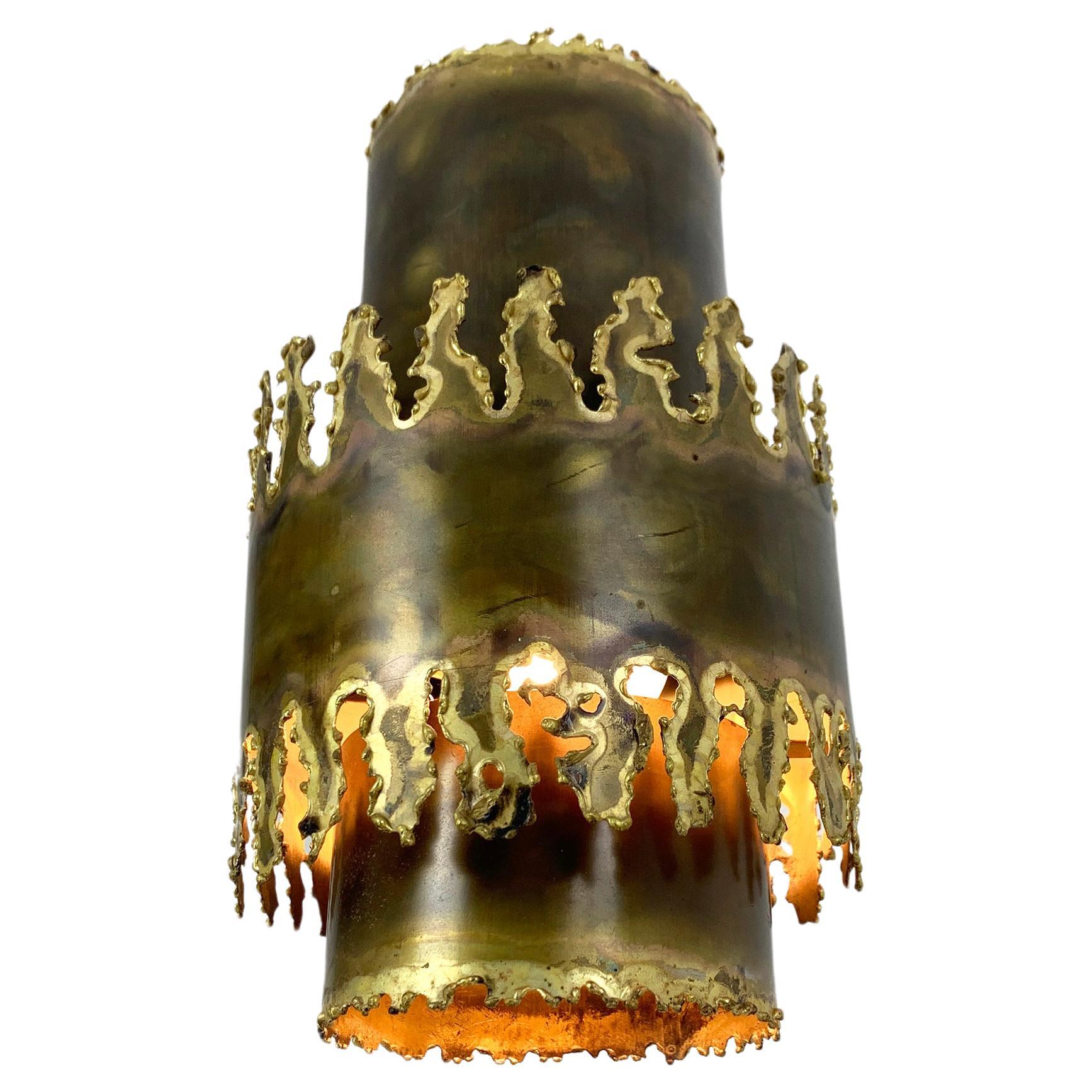 Brutalist Brass Pendant Light Svend Aage Holm Sorensen for Holm Sorensen Denmark