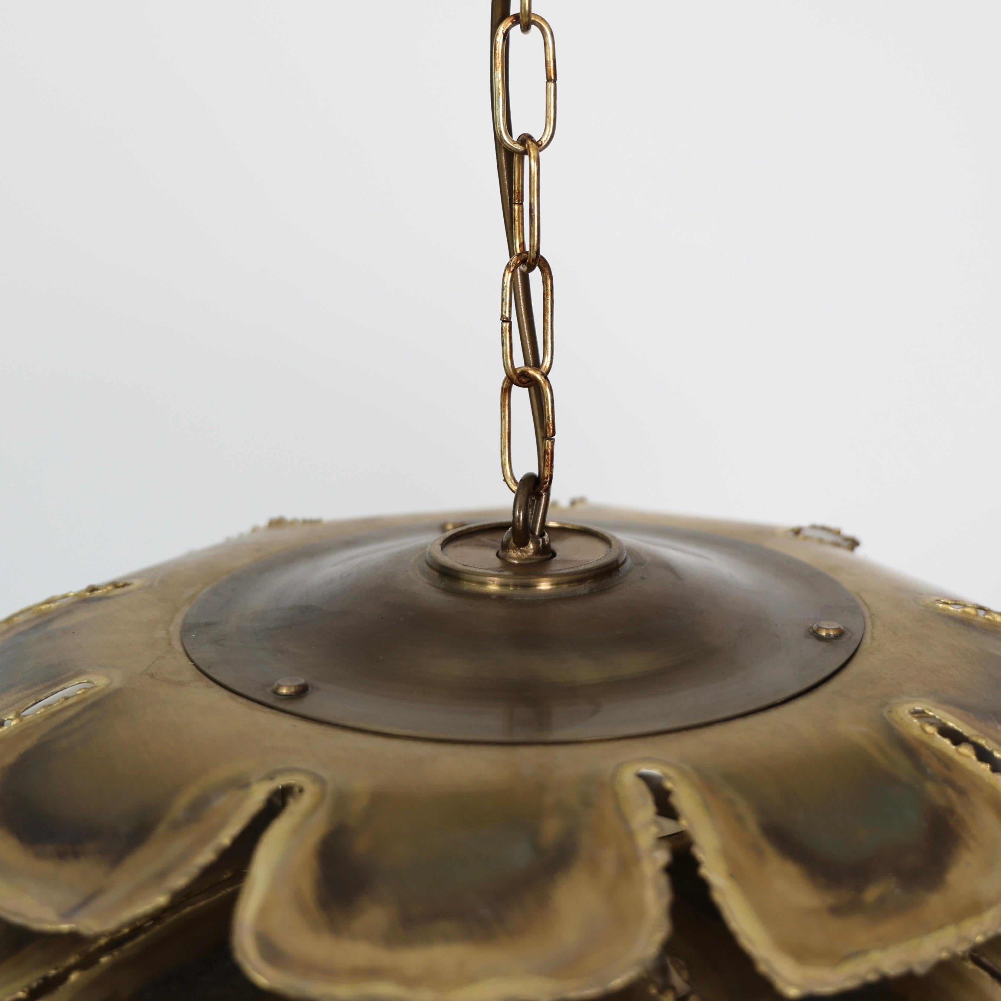 Brutalistische Messing-Pendelleuchten von Svend Aage Holm Sorensen, 1960er Jahre, Dänemark im Angebot 5
