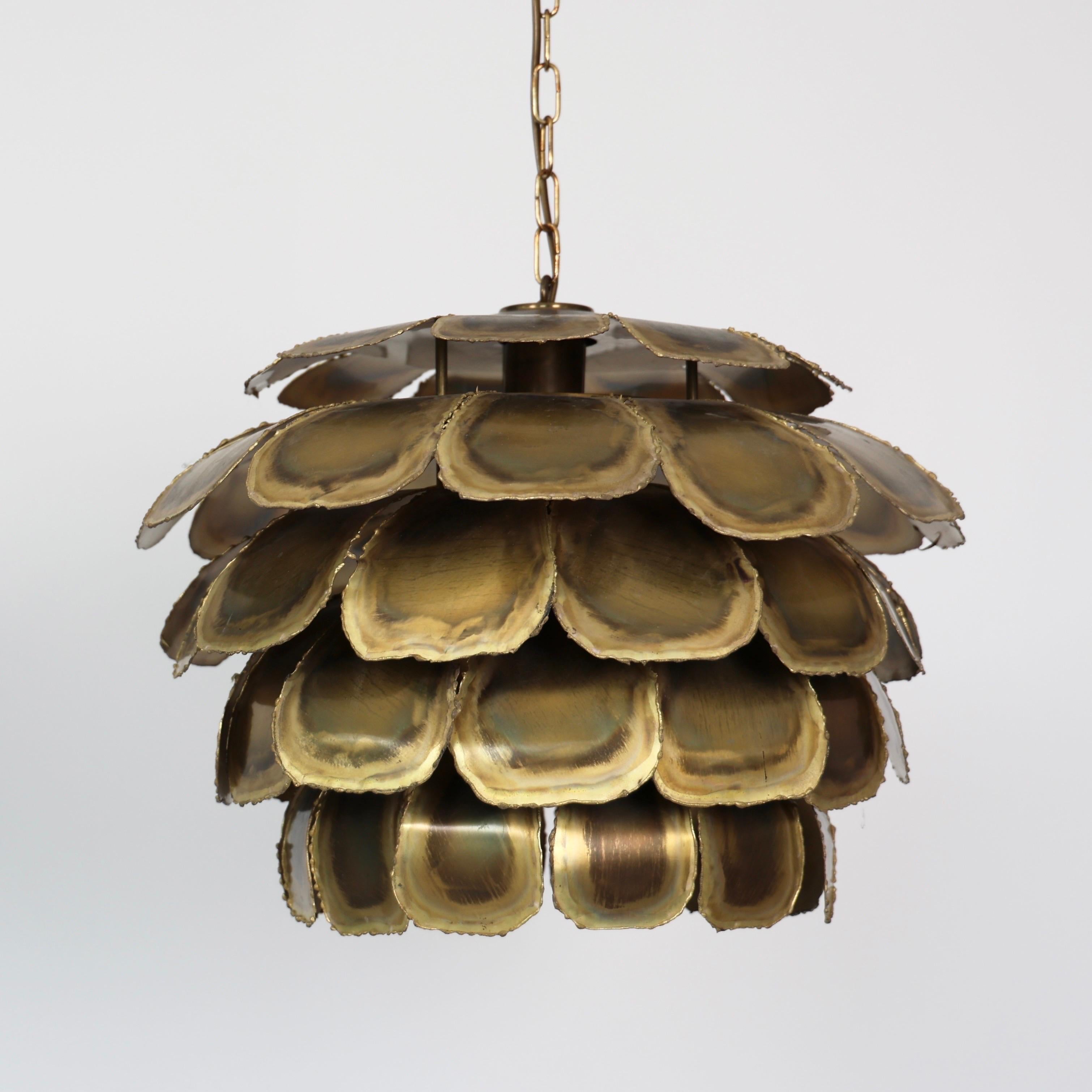 Brutalistische Messing-Pendelleuchten von Svend Aage Holm Sorensen, 1960er Jahre, Dänemark im Angebot 2