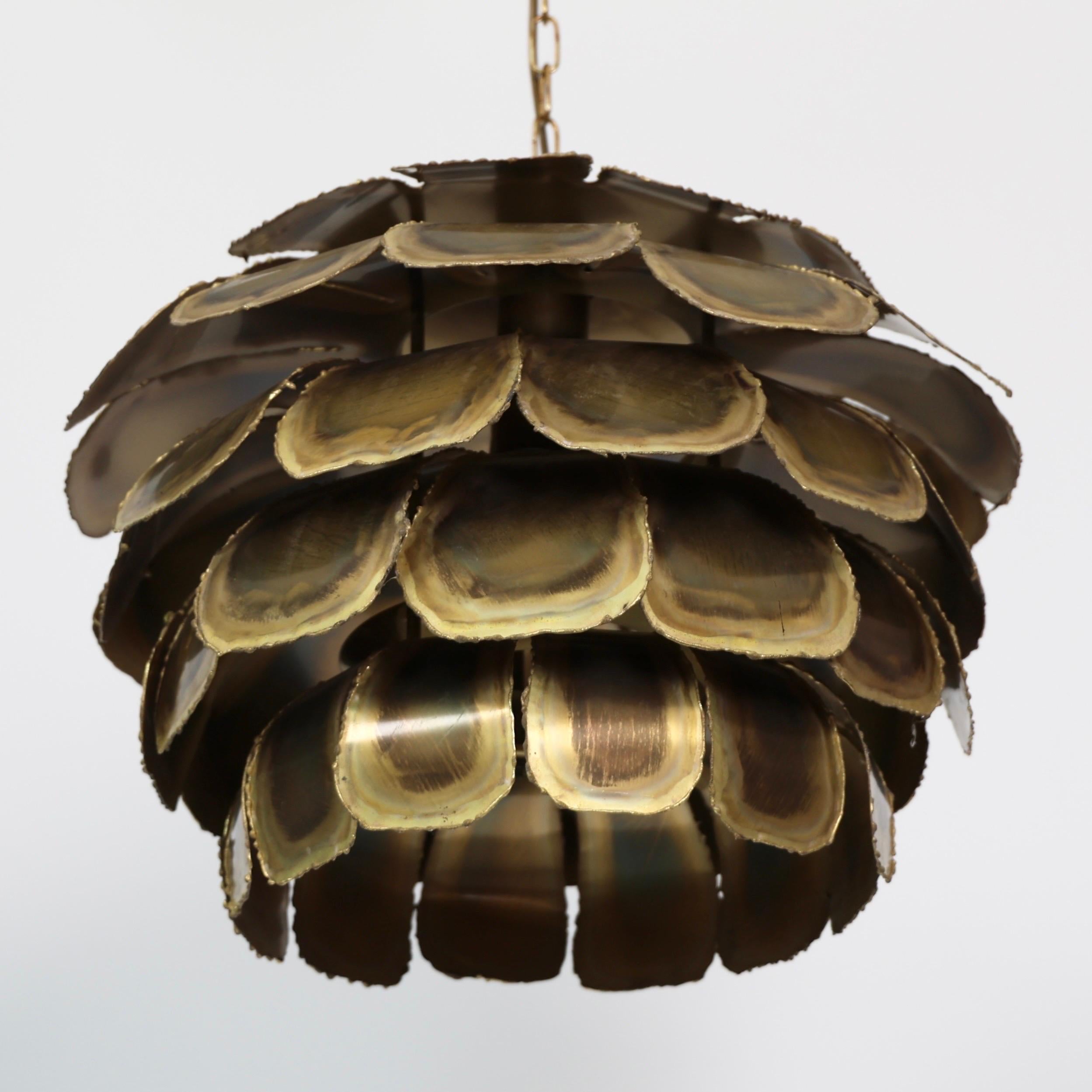 Brutalistische Messing-Pendelleuchten von Svend Aage Holm Sorensen, 1960er Jahre, Dänemark im Angebot 3