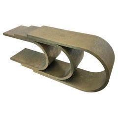 Brutalist Brass Sculptural Console Table by Steve Chase