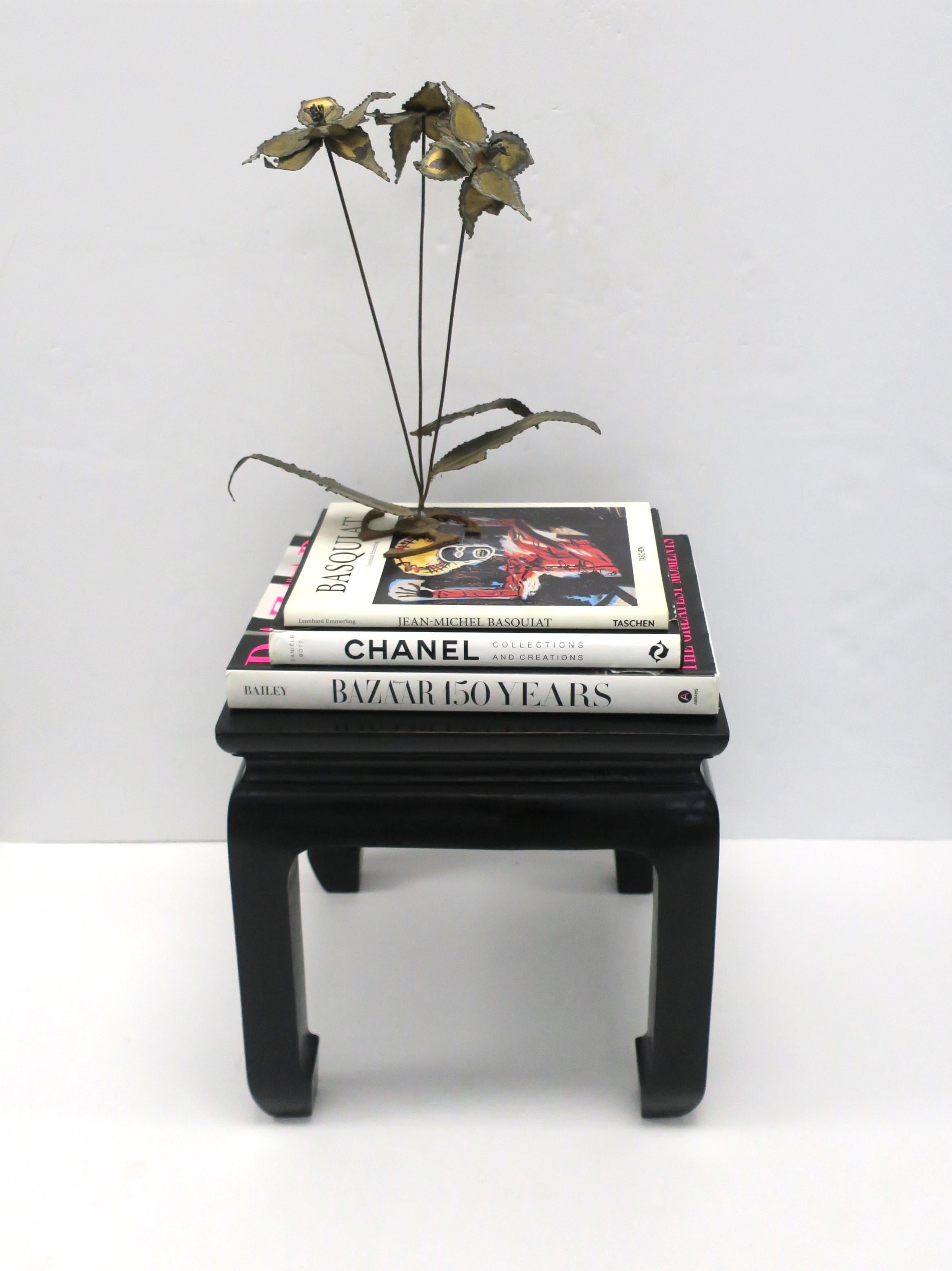 20th Century Brutalist Brass Sculpture of Flowers and Leaves in the Style of Silas and Jere For Sale