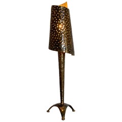 Brutalist Brass Table Lamp, Philippe Lambert
