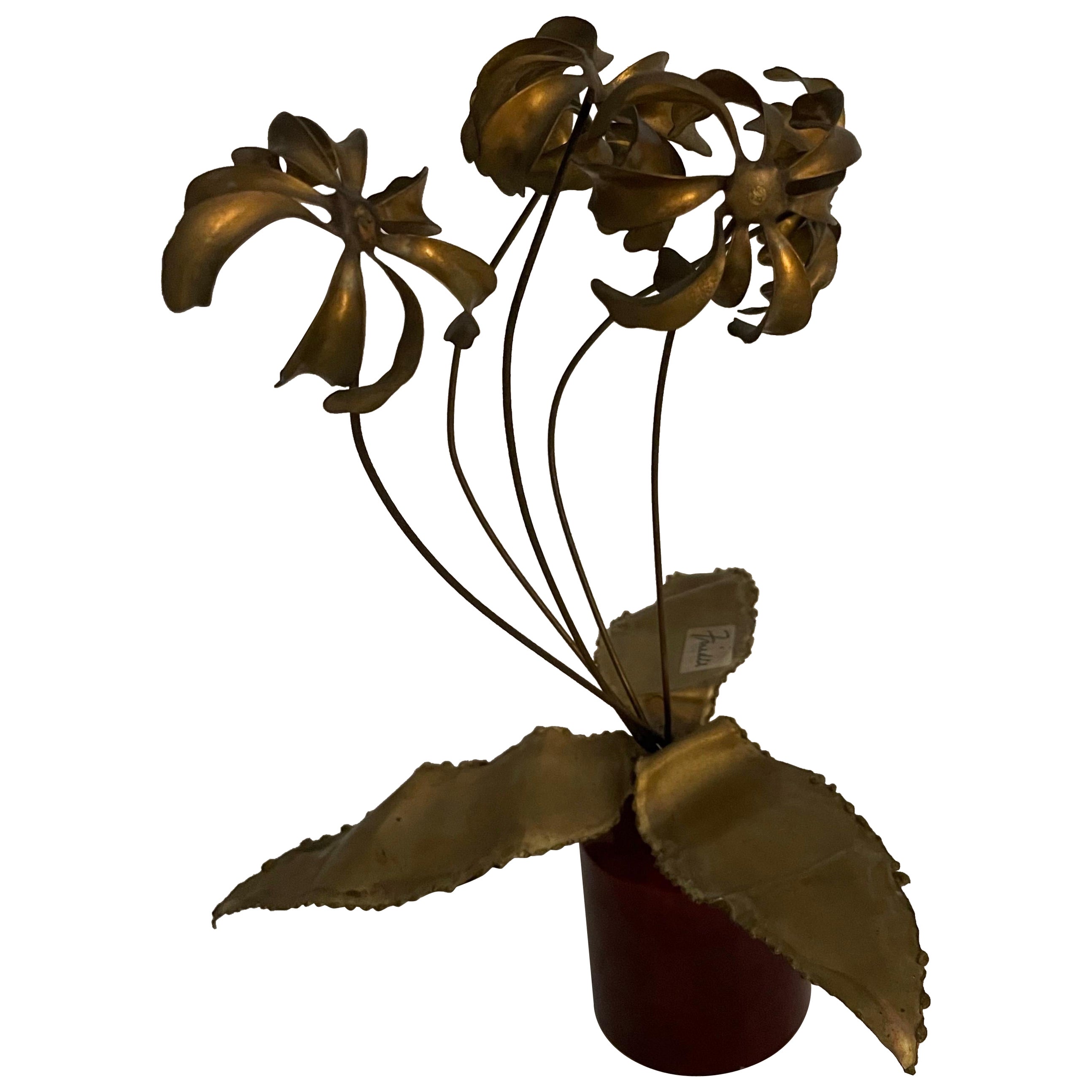 Brutalist Brass Tree Sculpture by Friedle, Circa 1970s in vendita