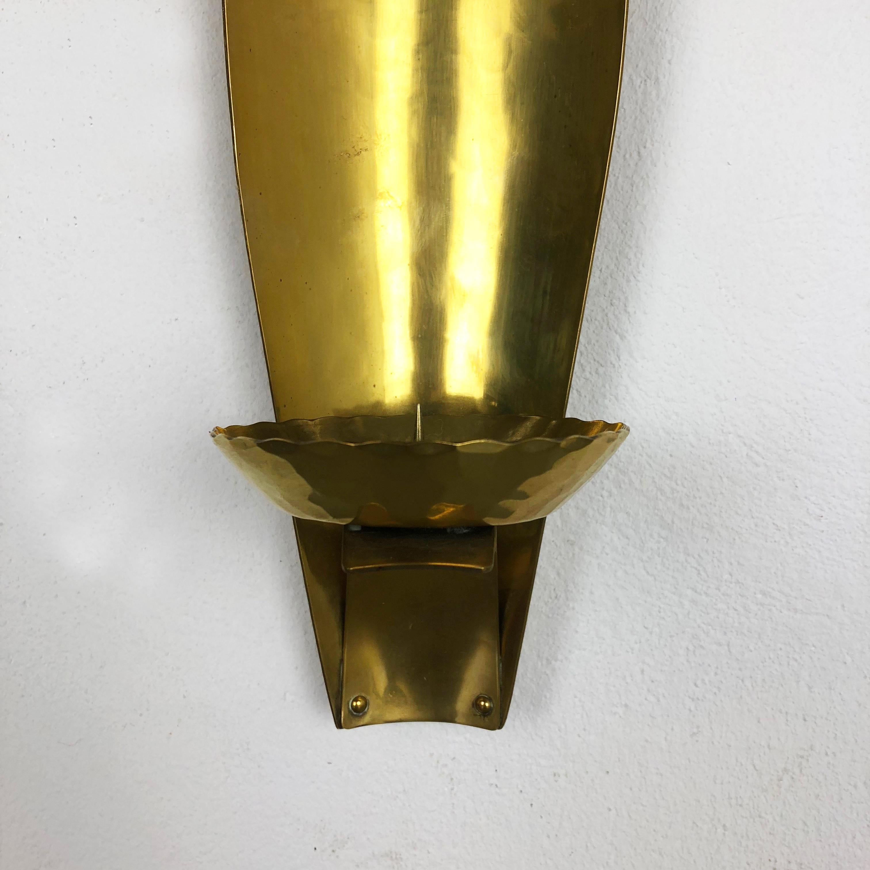 brutalist brass candle holder