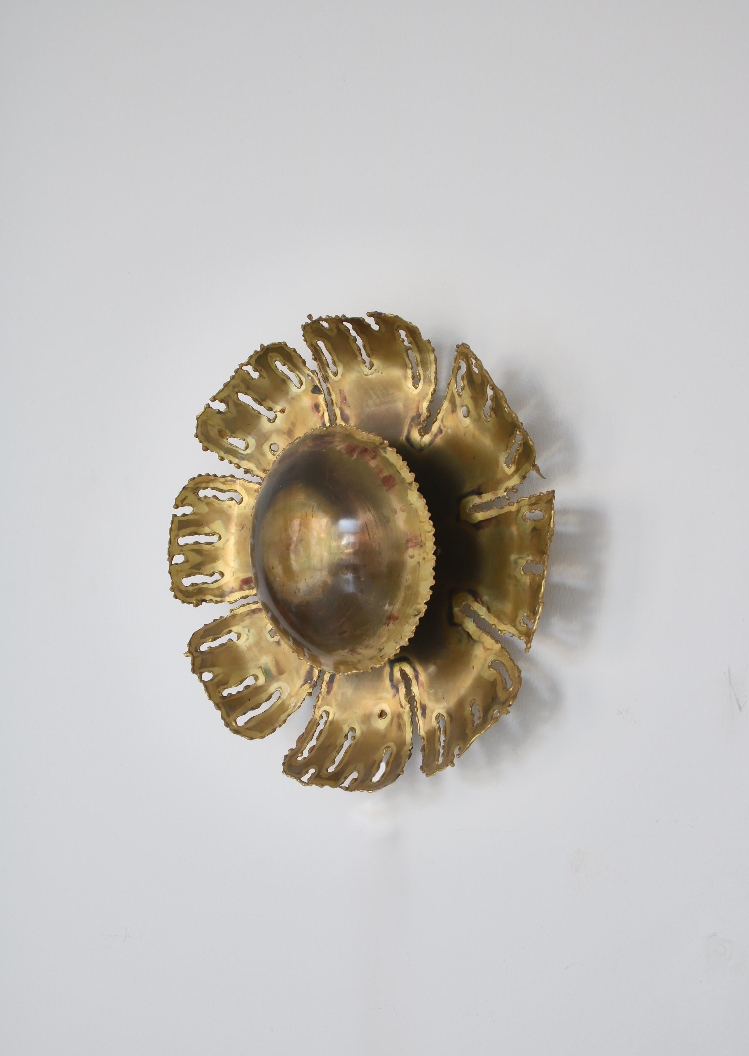 Mid-20th Century Brutalist Brass Wall Sconces 