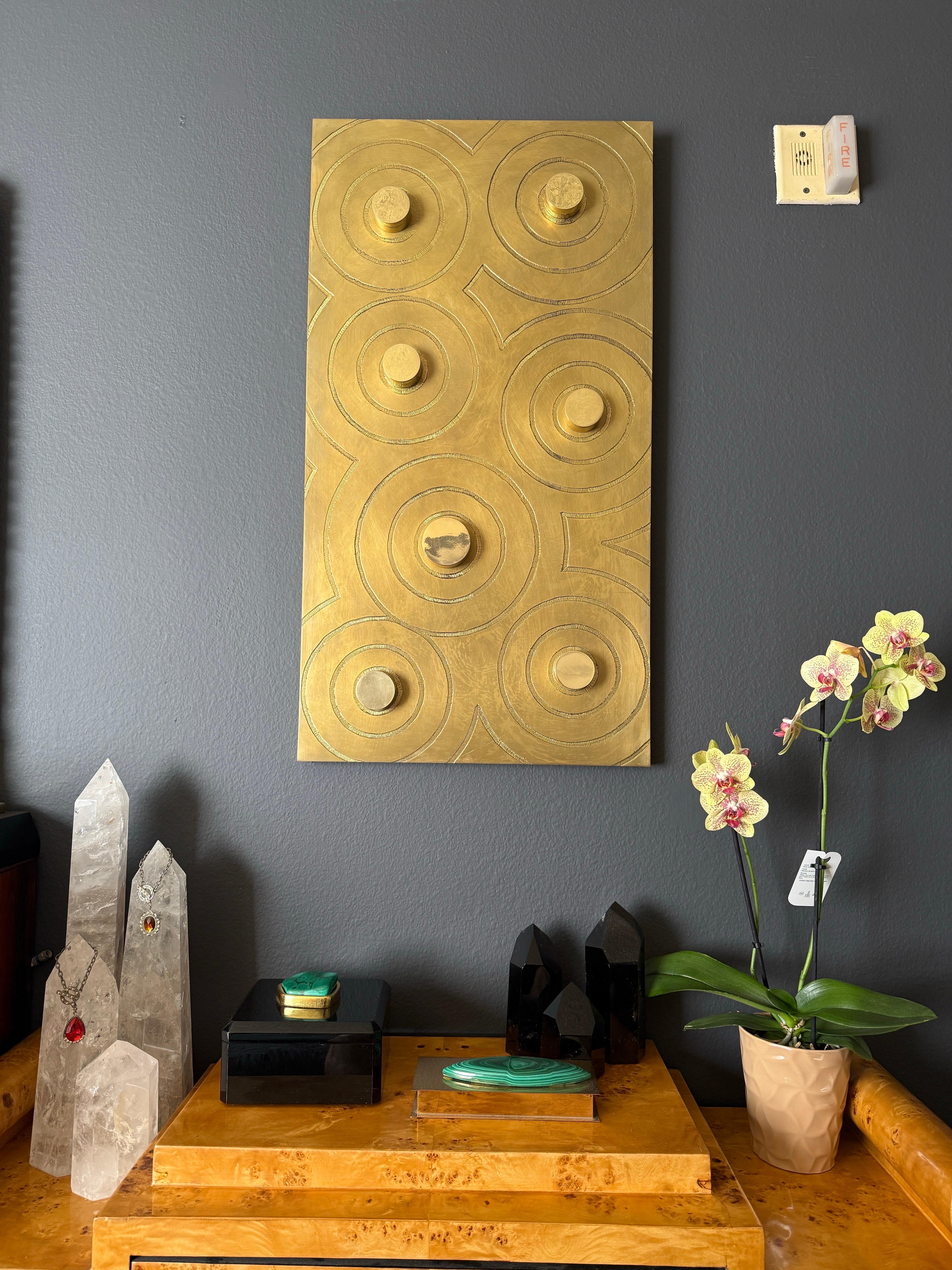 Brutalistische Wandskulptur aus Messing (Brutalismus) im Angebot