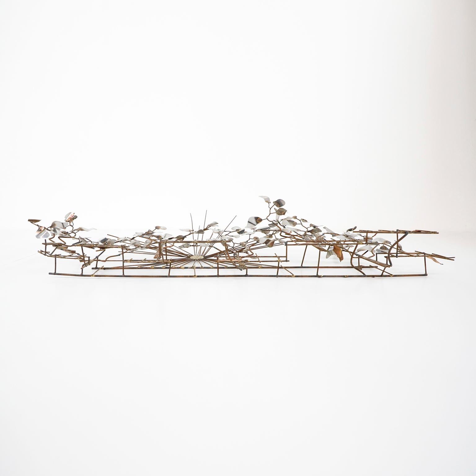 Mid-20th Century Brutalist Brass Wall Sculpture For Sale