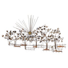 Wandskulptur aus Messing im brutalistischen Stil