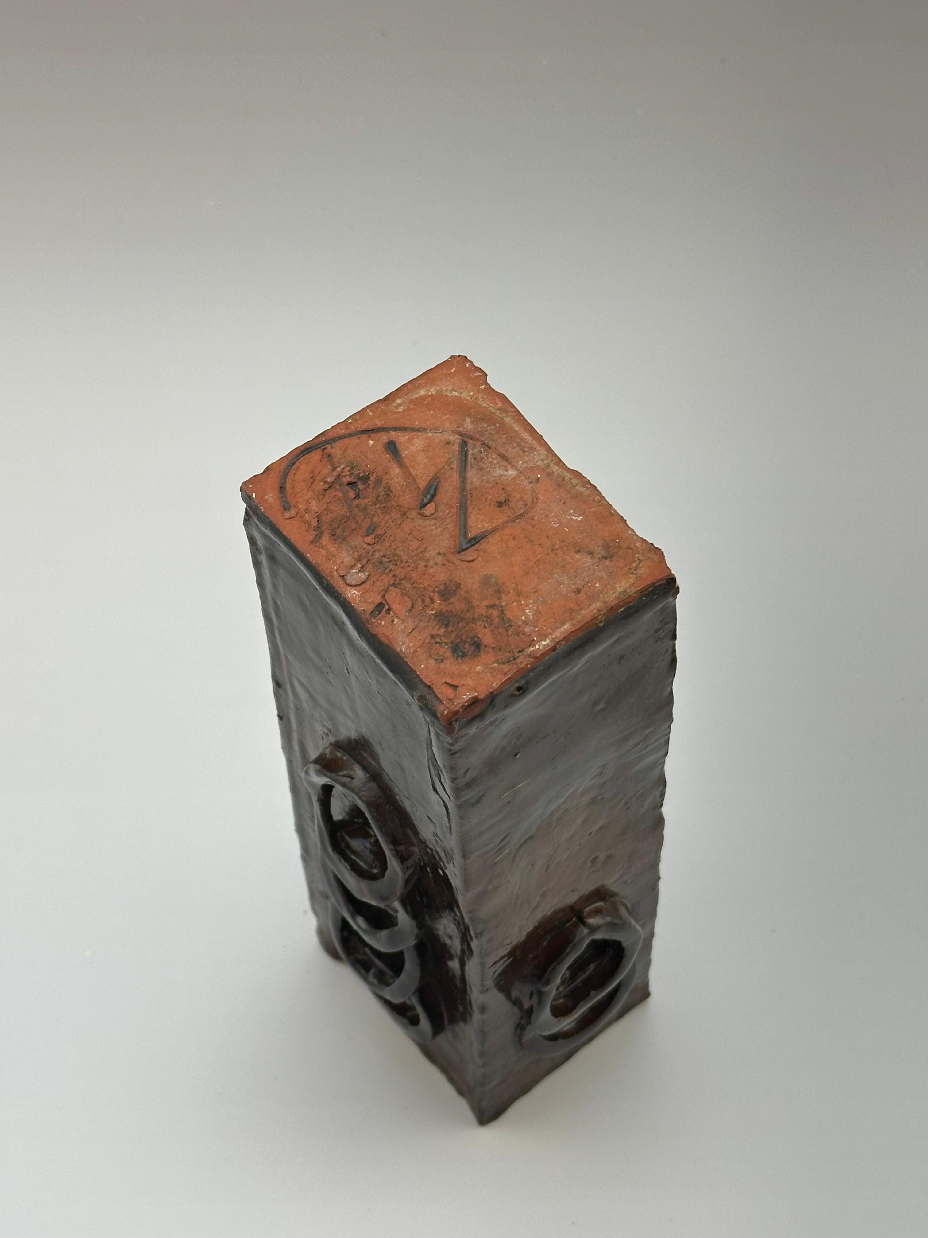 Brutalistische britische Studio Pottery Vase, Tenmoku-Glasur, ca. 1970er Jahre (Ende des 20. Jahrhunderts) im Angebot