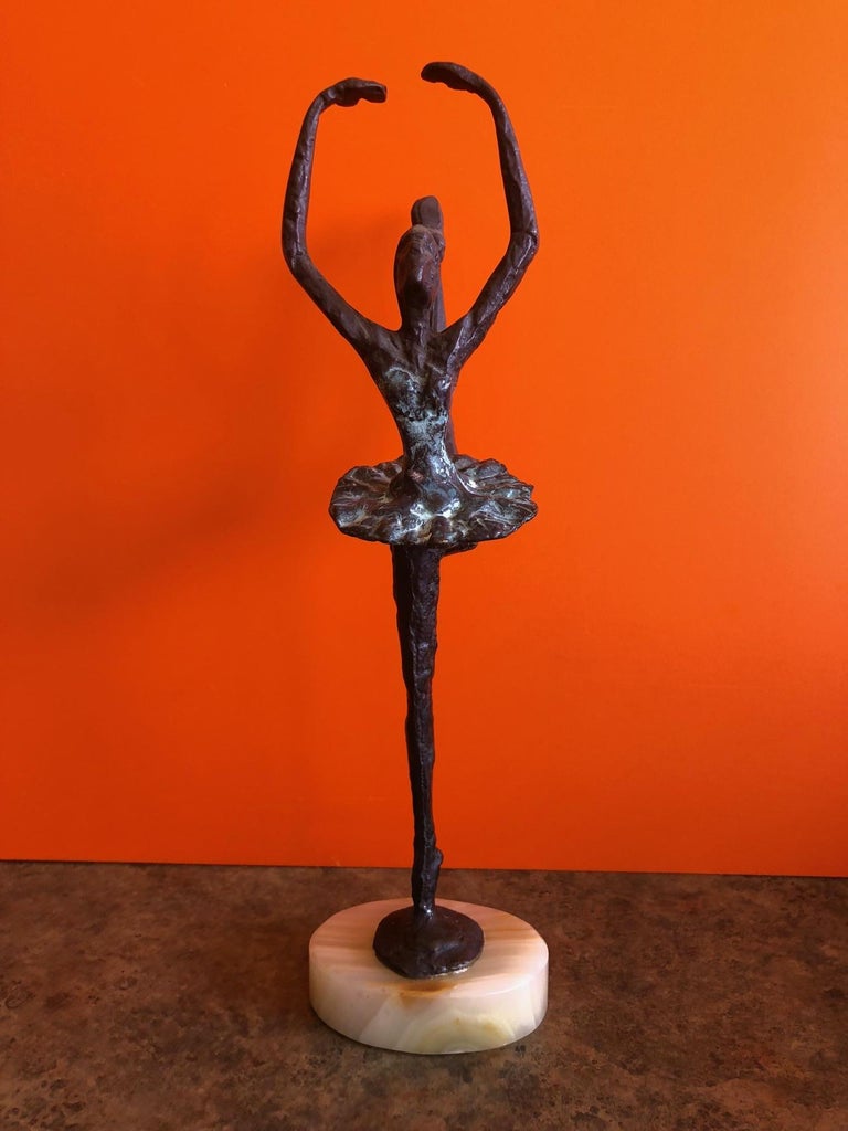 Brutalist Bronze Ballerina Sculpture at 1stDibs
