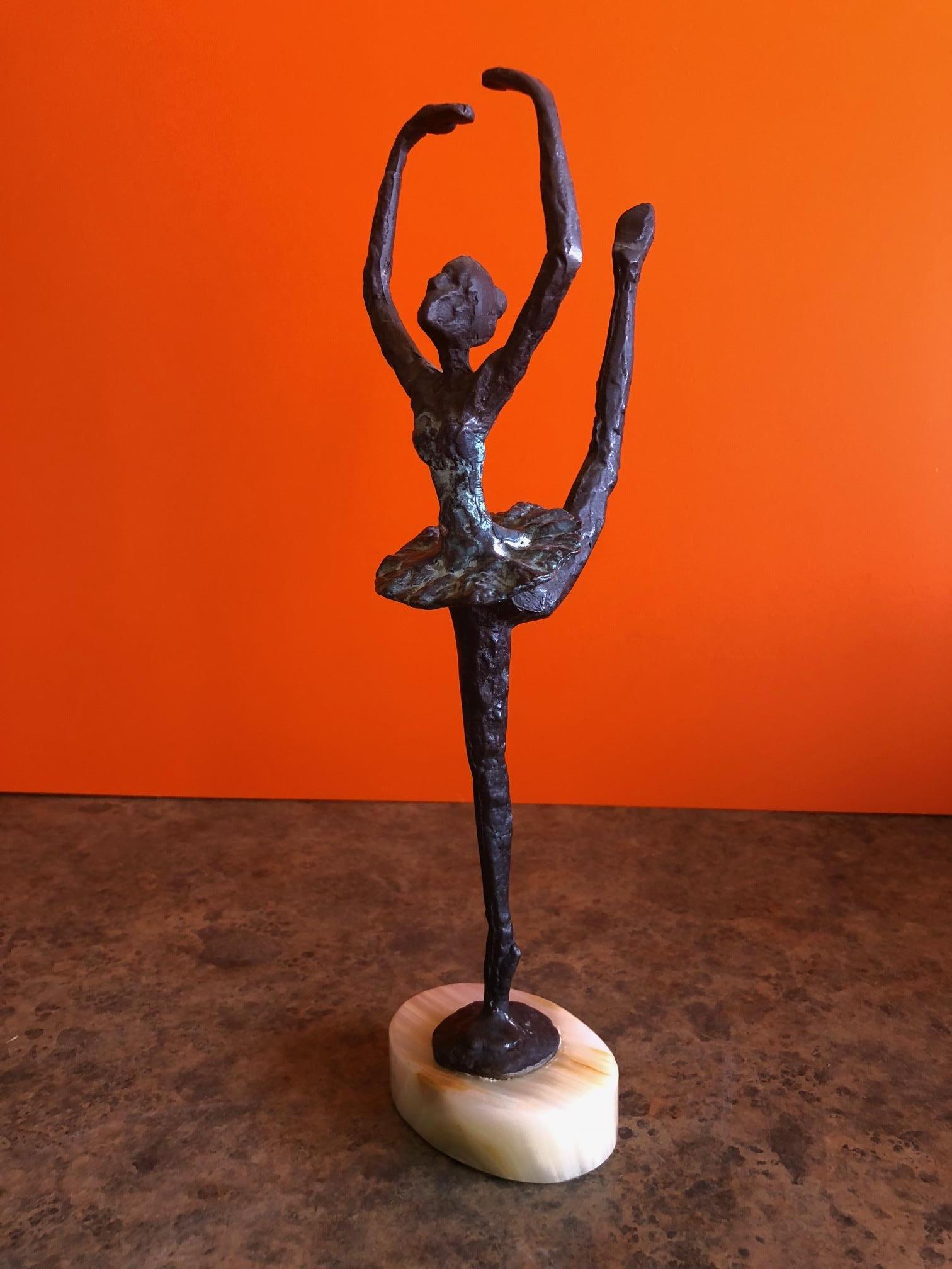 American Brutalist Bronze Ballerina Sculpture