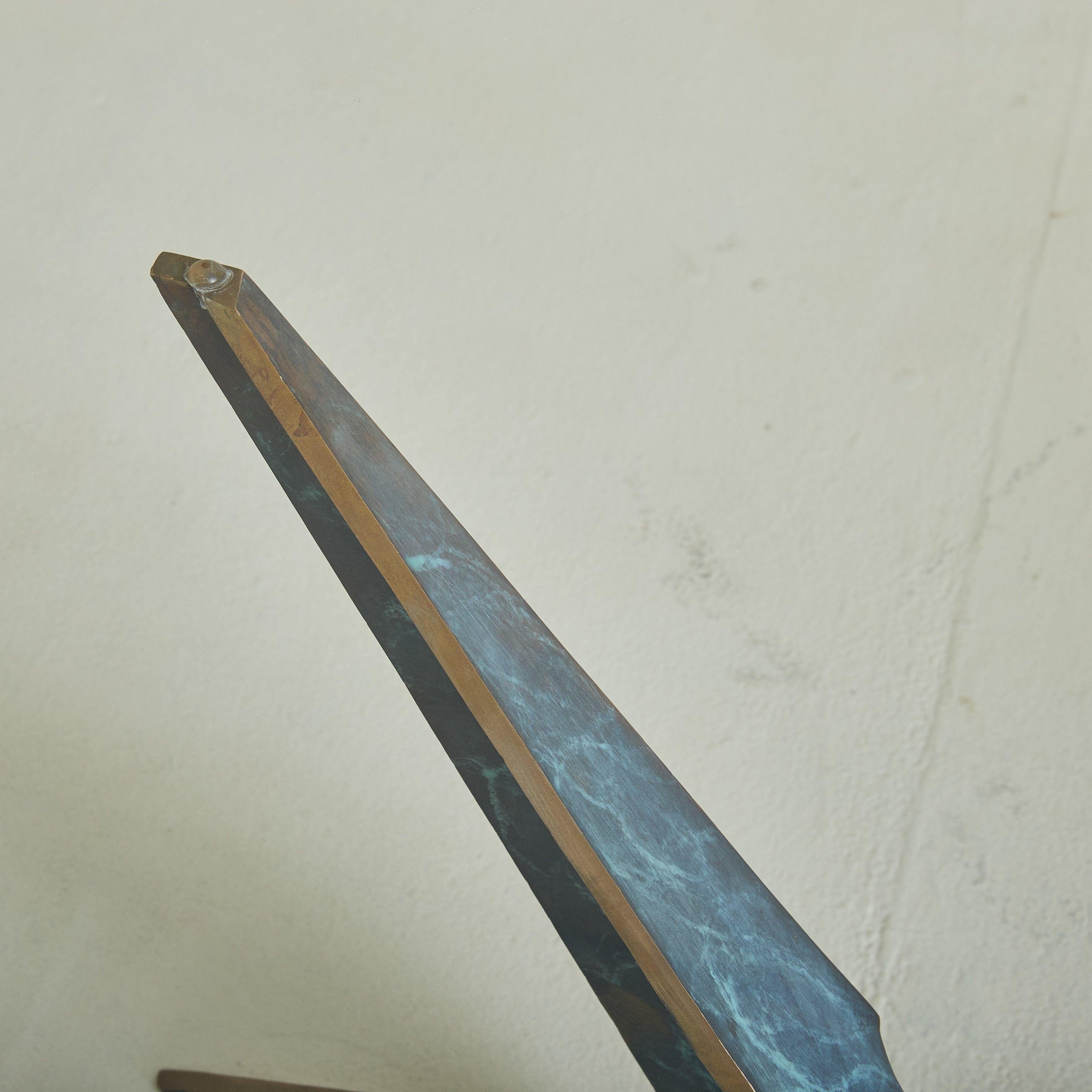 Brutalist Bronze Base Coffee Table Attributed to Valenti, 1970s For Sale 1