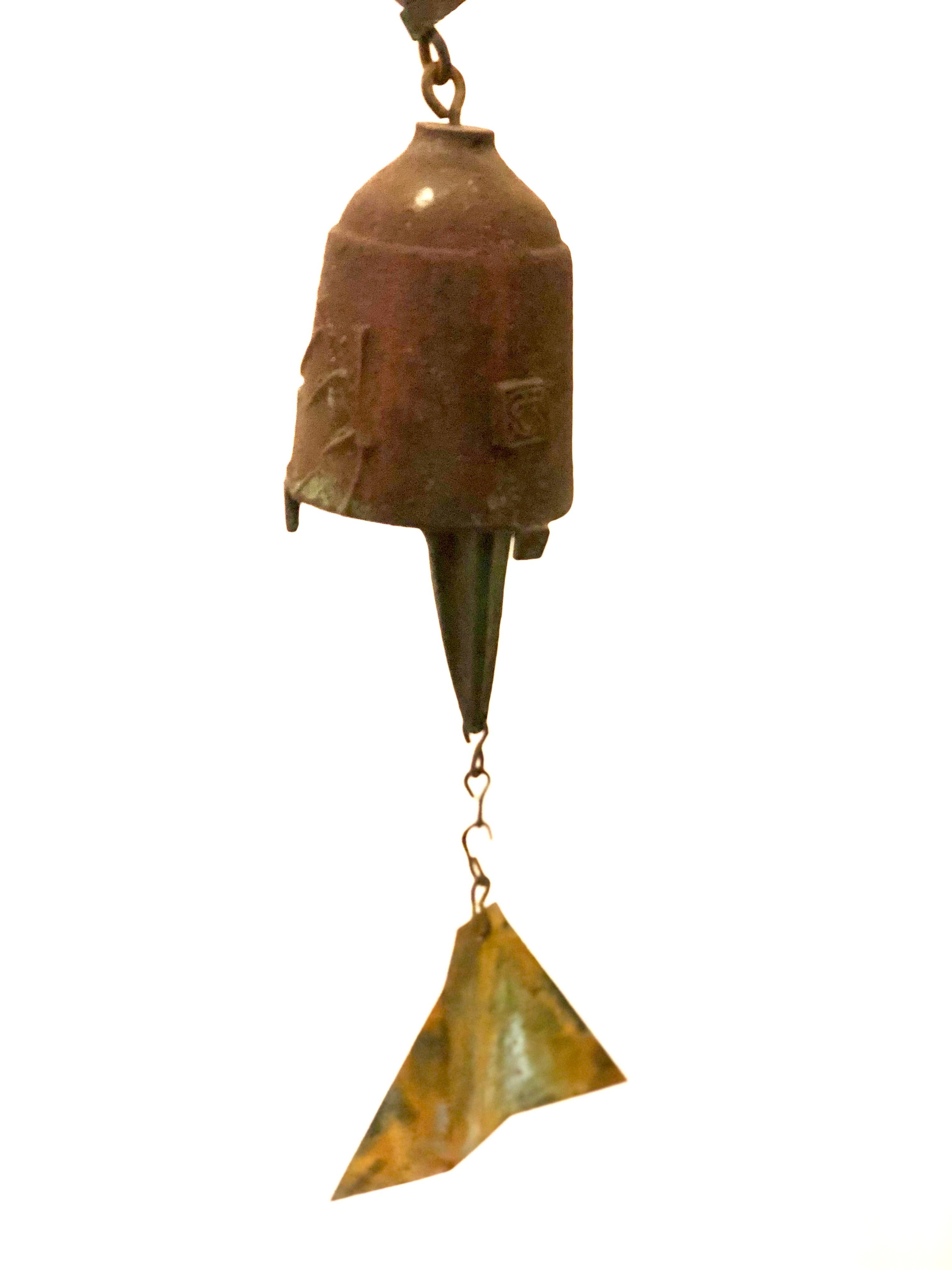 American Brutalist Bronze Bell by Paolo Soleri