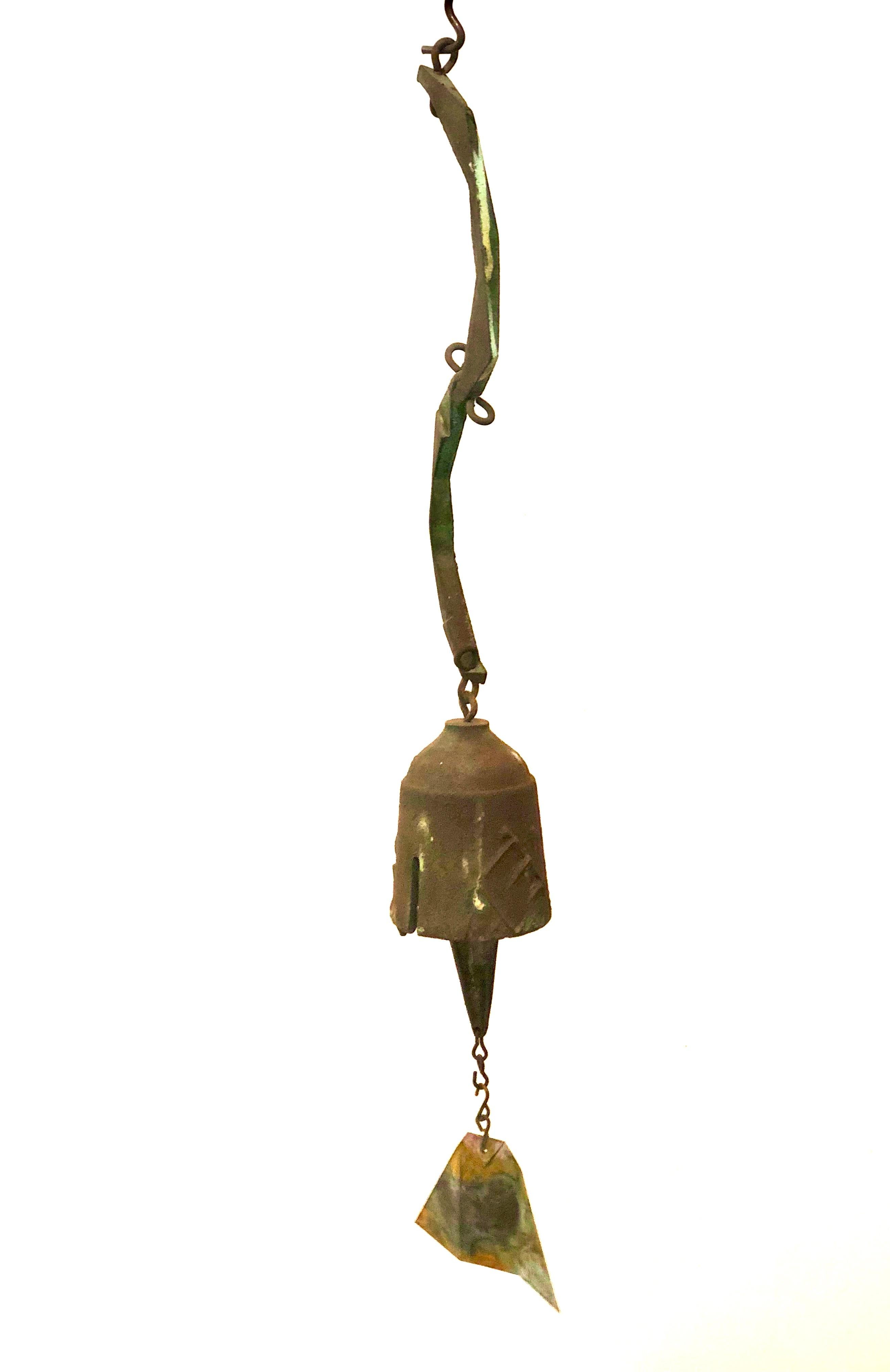 20th Century Brutalist Bronze Bell by Paolo Soleri