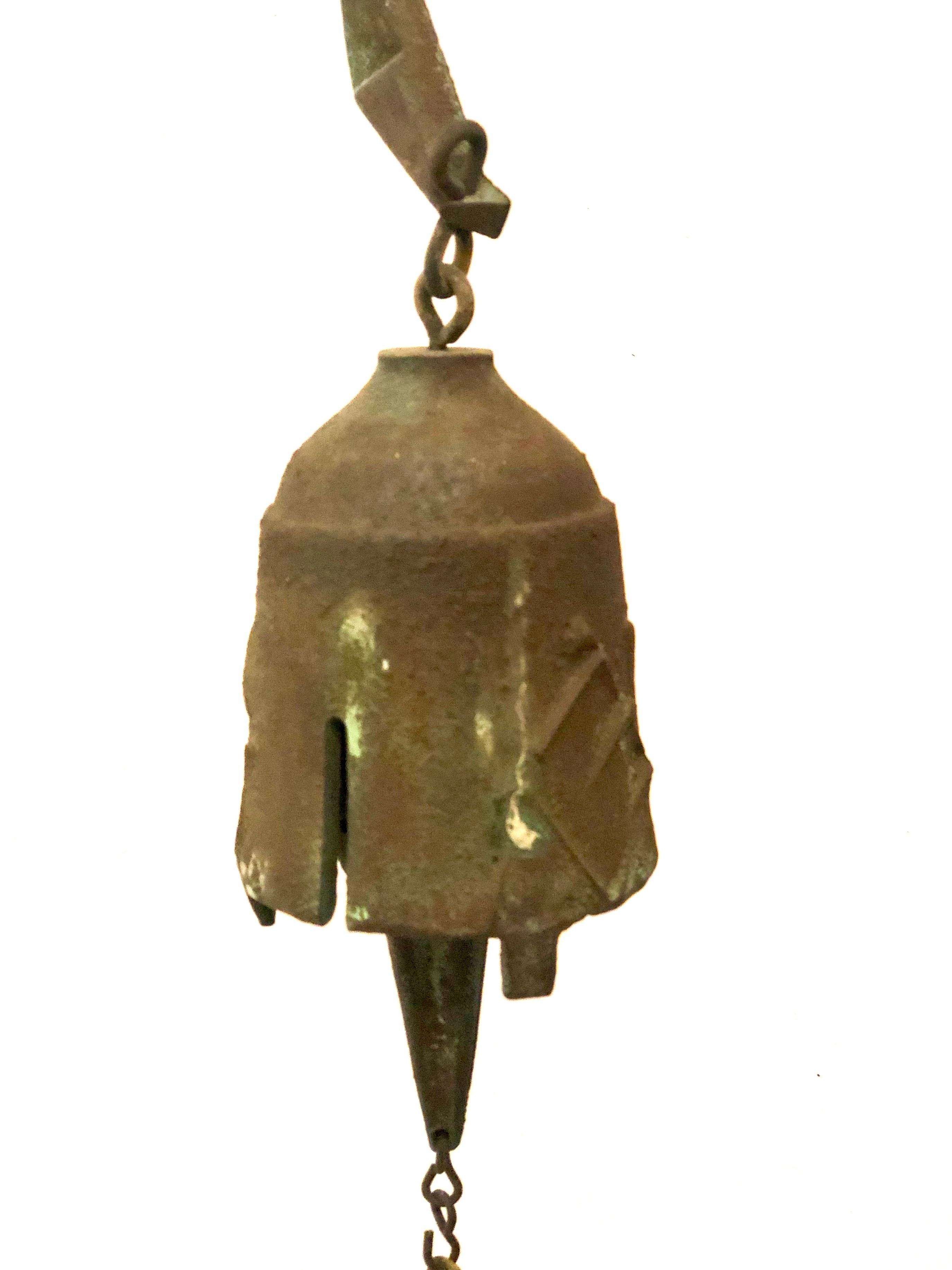 Brutalist Bronze Bell by Paolo Soleri 1