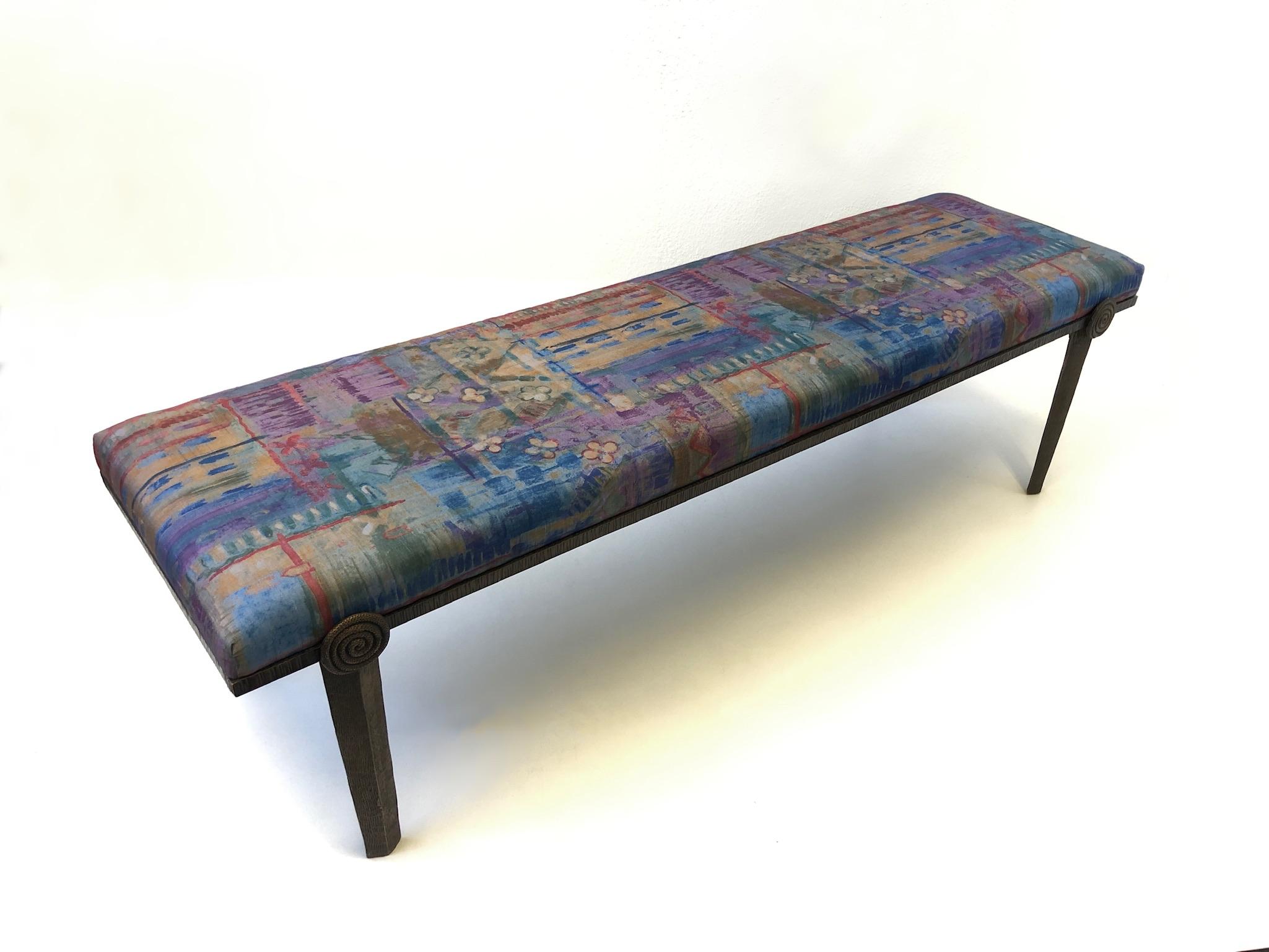 Hand-Crafted Brutalist Bronze Bench by Tom Corbin  For Sale